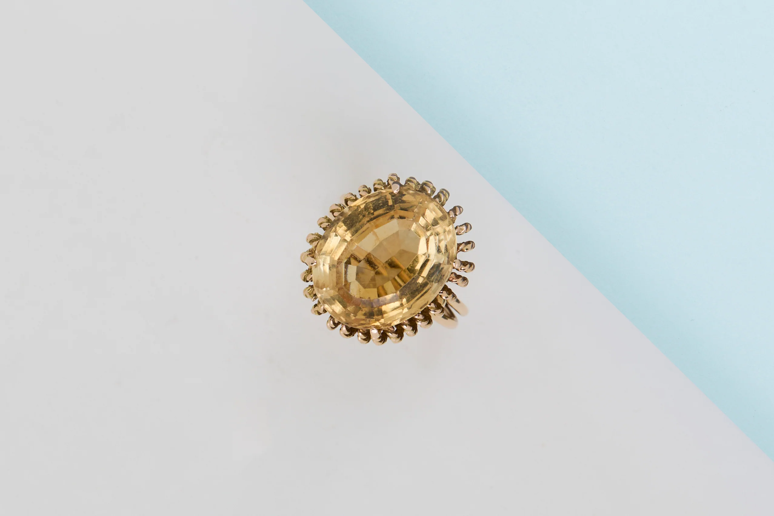 14 ct. Yellow Gold Ring - Citrine - Size 54 - Image 2