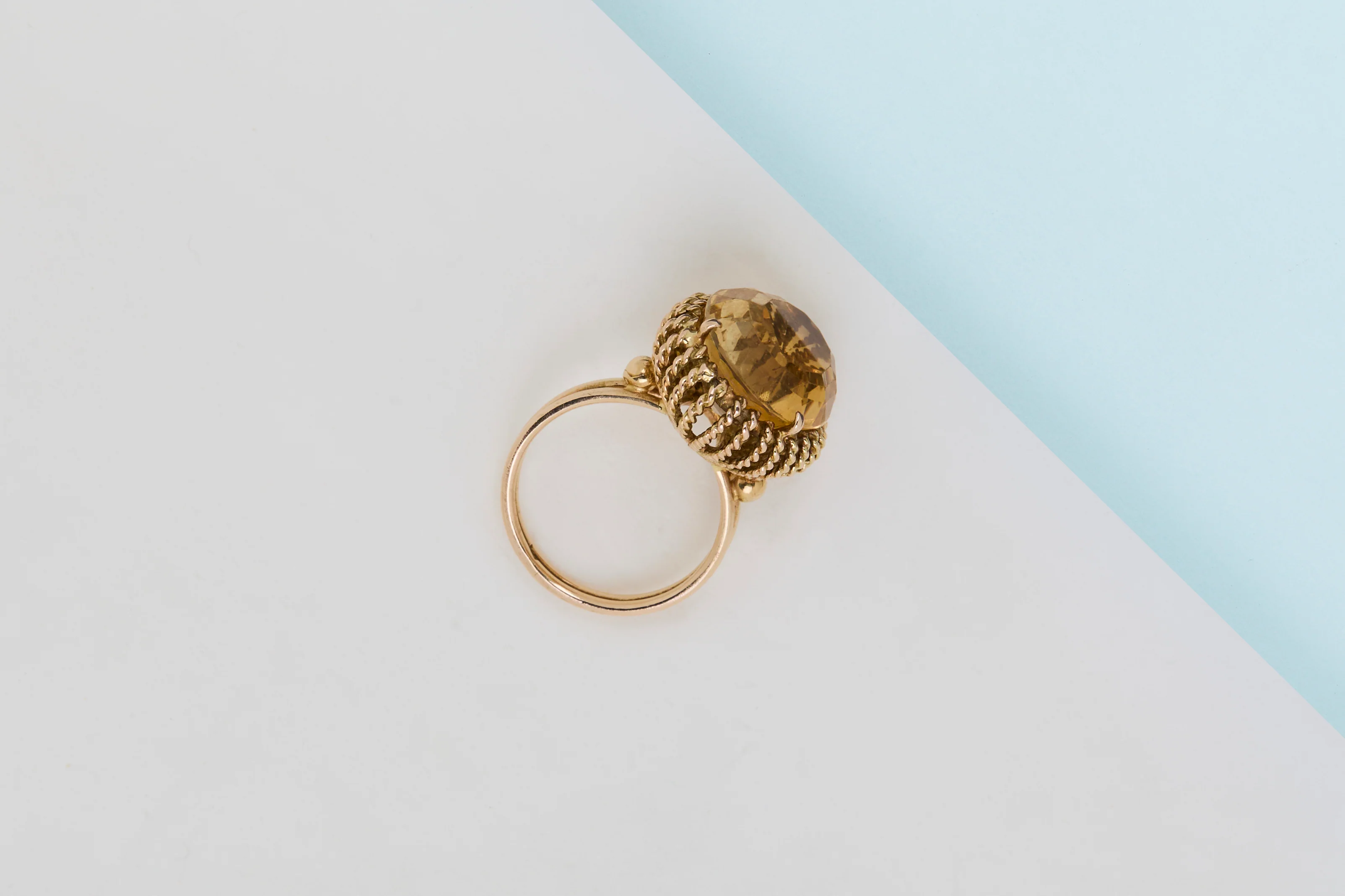 14 ct. Yellow Gold Ring - Citrine - Size 54 - Image 3