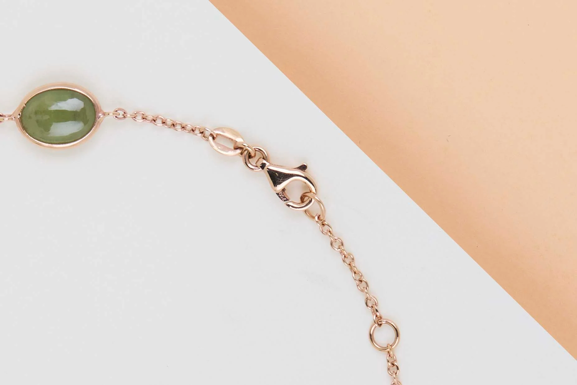 18 ct. Rose Gold Bracelet - Tourmaline - 19 CM - Image 2