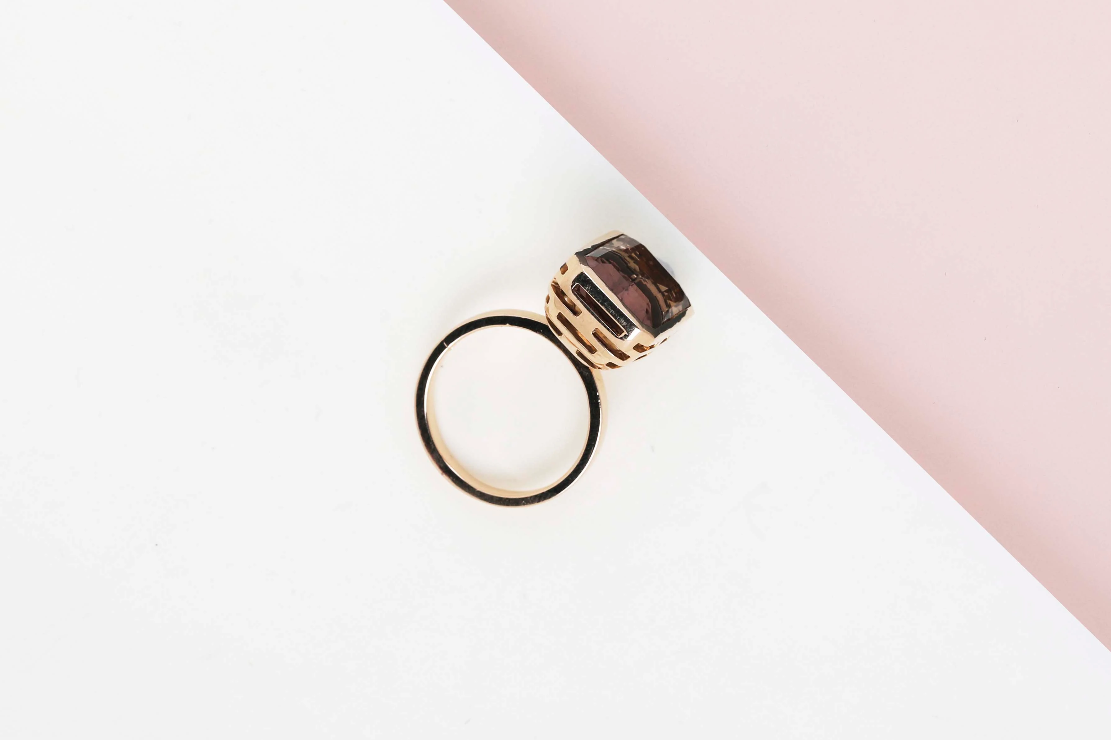 18 ct. Rose Gold Ring - Ametrine - Size 59 - Image 3