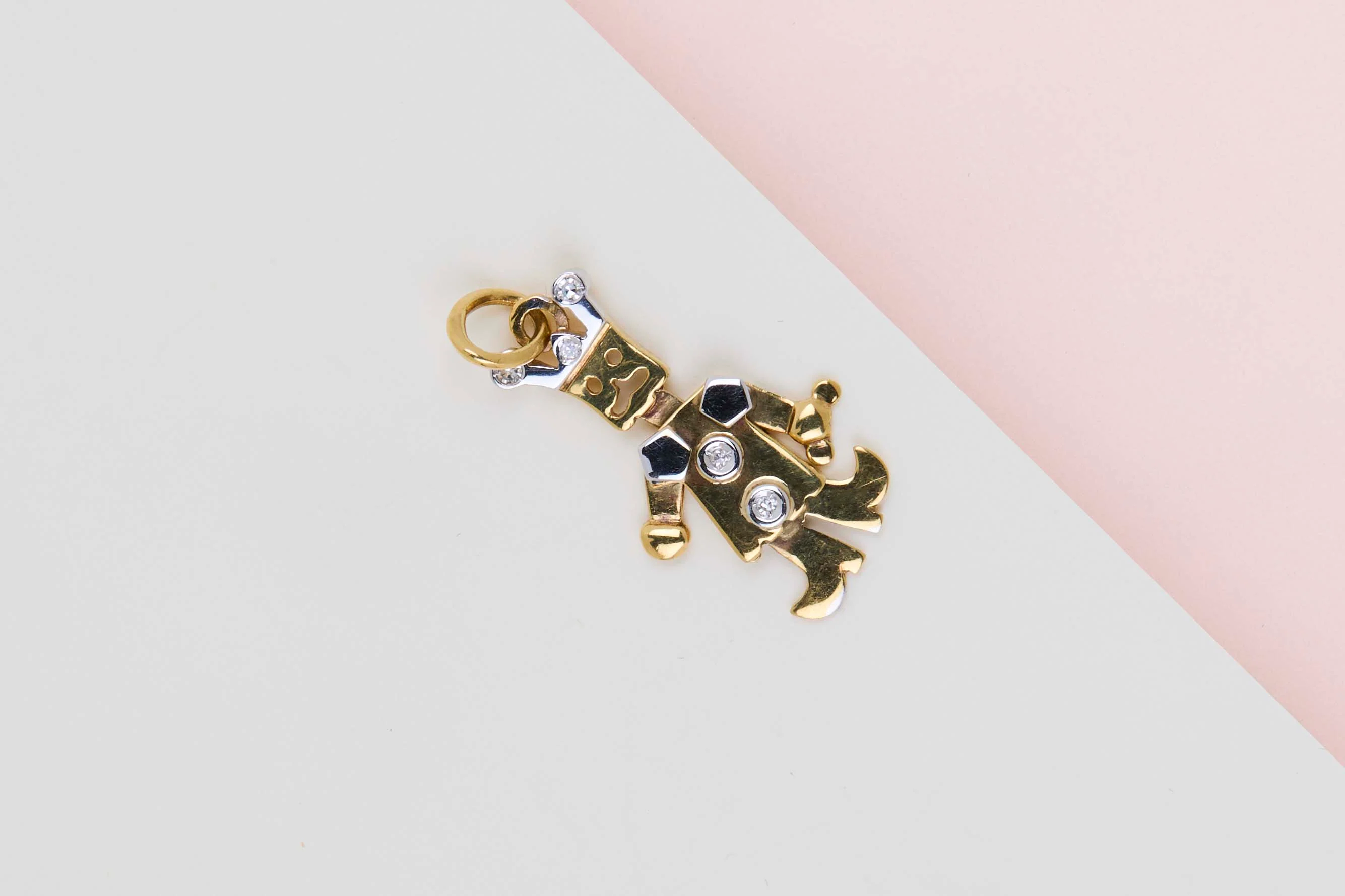 18 ct. White & Yellow Gold Pendant - Diamonds - Image 2