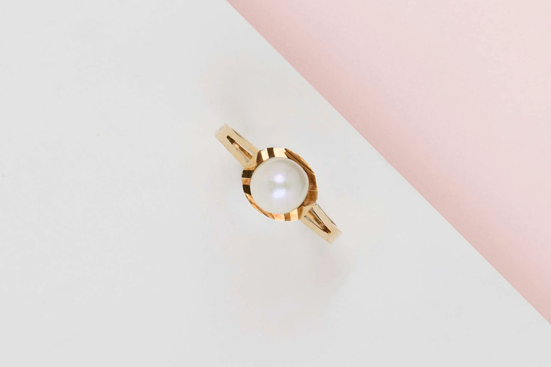 18 ct. Yellow Gold Ring - Pearl - Image 2