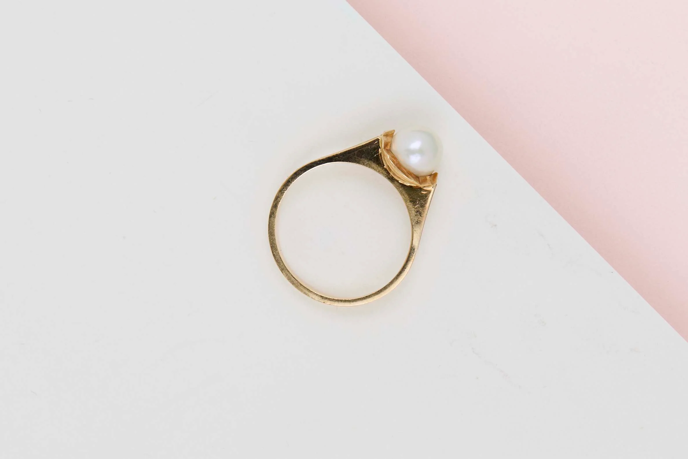 18 ct. Yellow Gold Ring - Pearl - Image 3