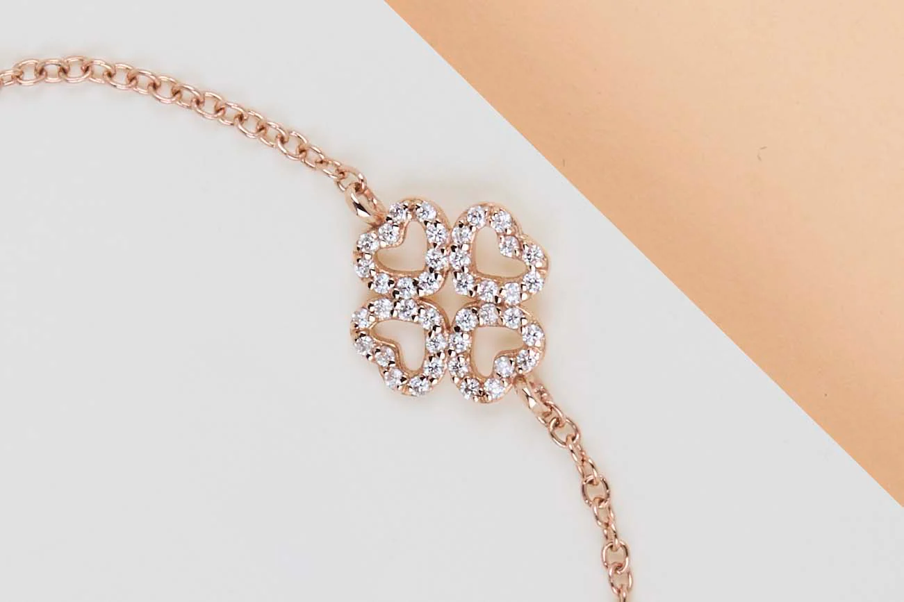 18ct. Rose Gold Bracelet - Diamonds - 17,5 CM - Image 2