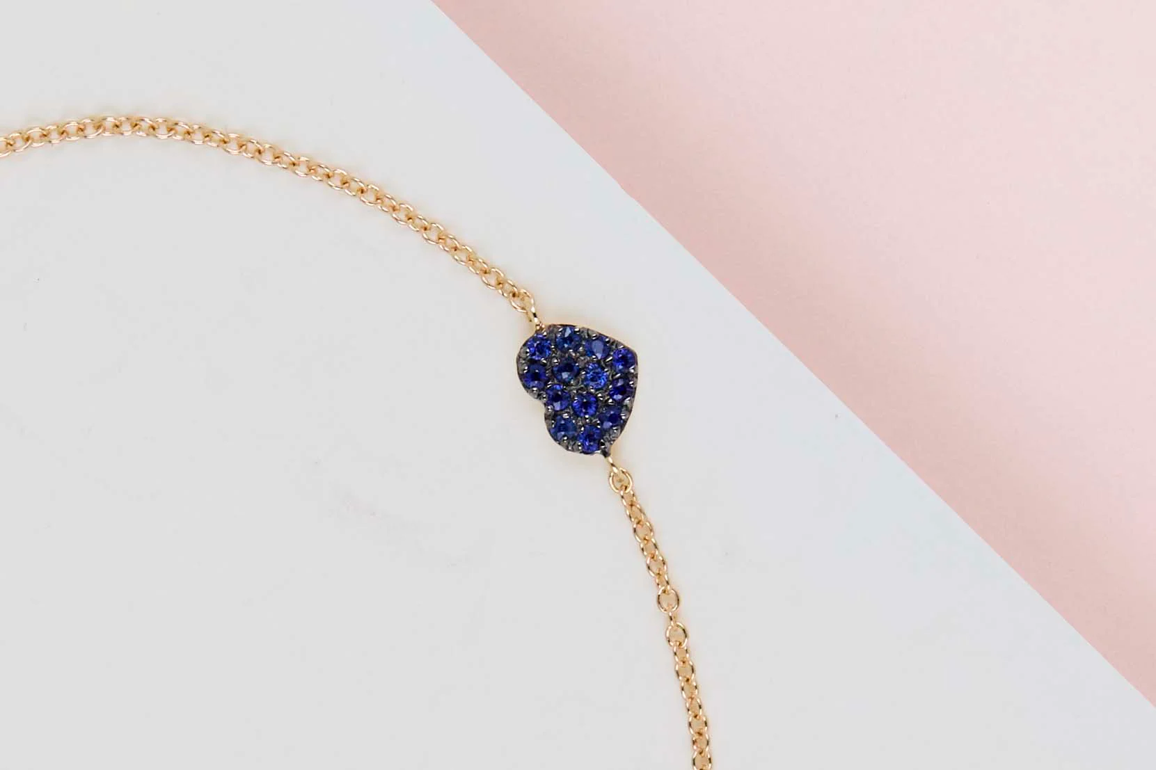 18ct. Yellow Gold Bracelet - Blue Sapphire - 17.5CM - Image 2