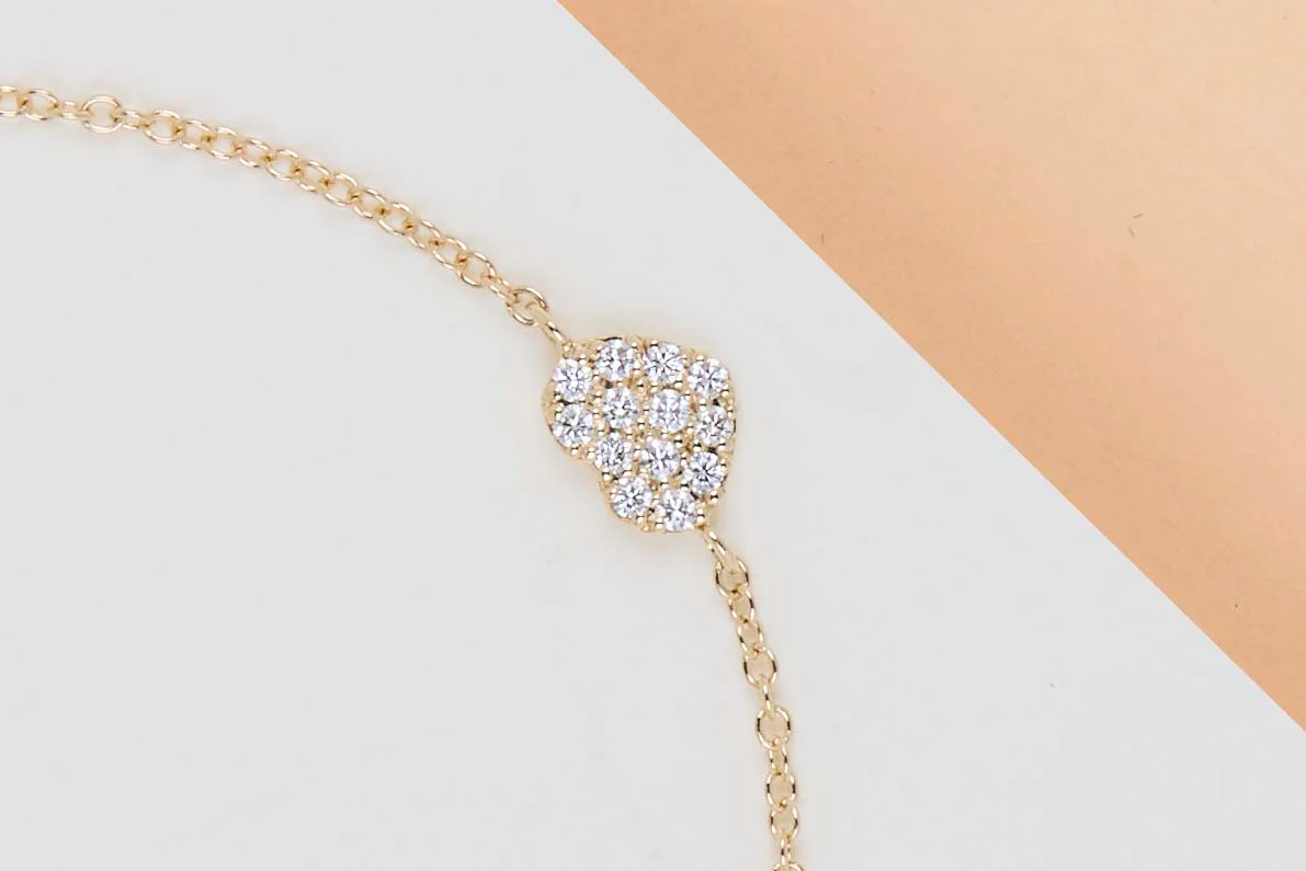 18ct. Yellow Gold Bracelet - Diamonds - 18 CM - Image 2