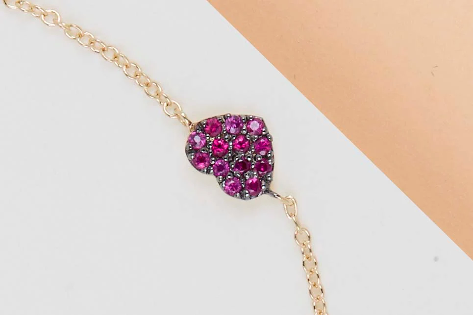 18ct. Yellow Gold Bracelet - Ruby - 18 CM - Image 2