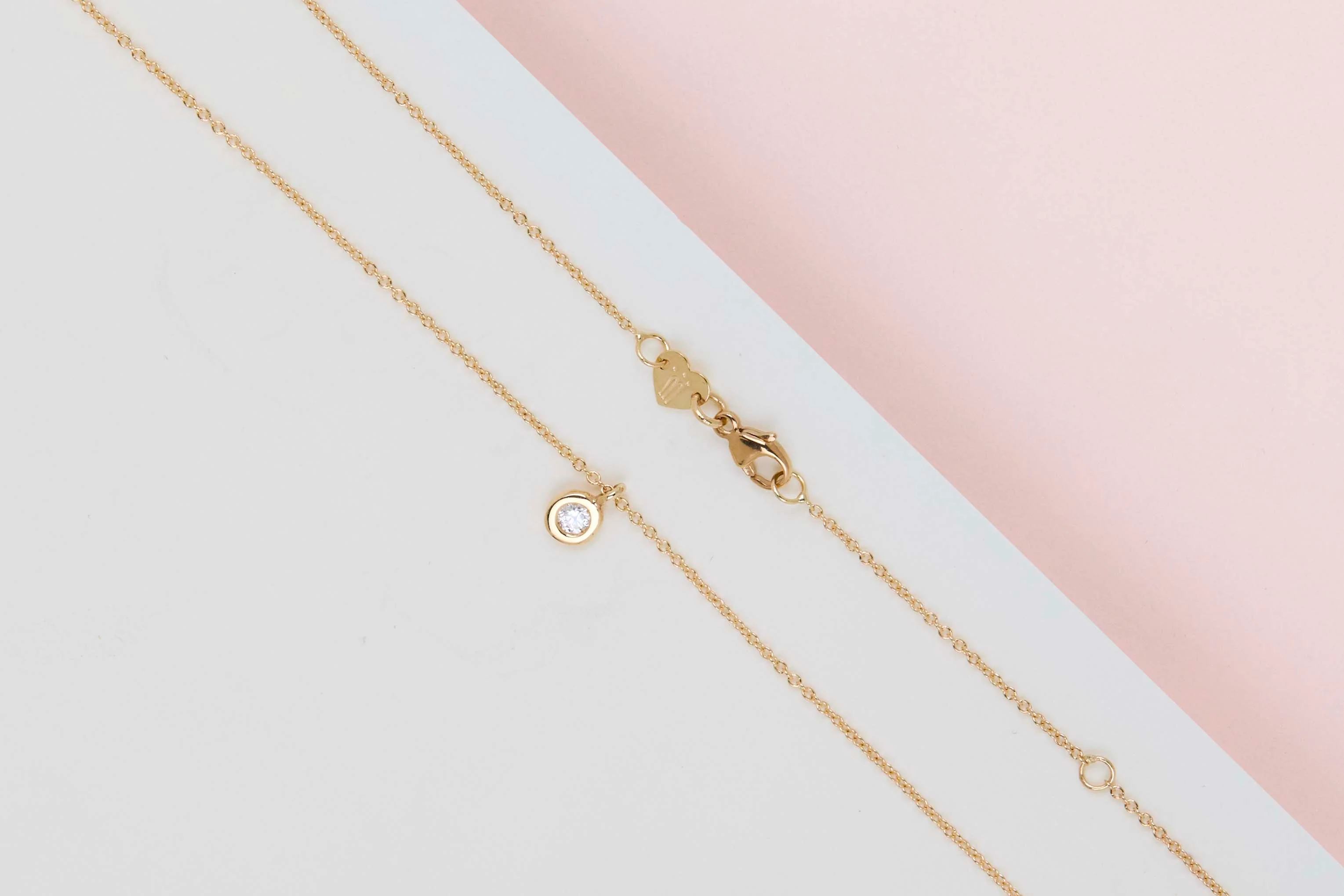 18ct. Yellow Gold Necklace - Diamond - 42 CM