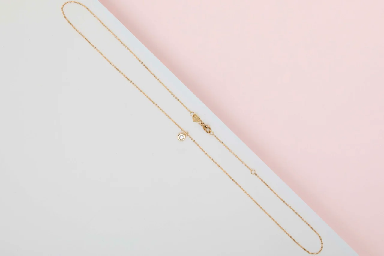 18ct. Yellow Gold Necklace - Diamond - 42 CM - Image 2