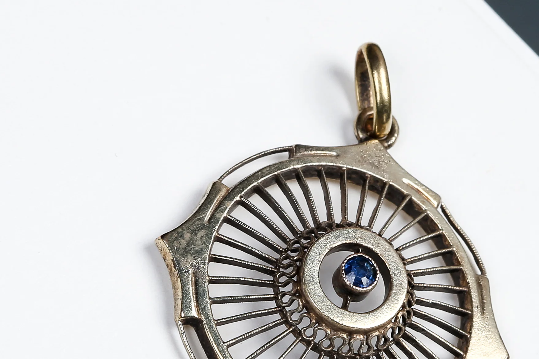 14 ct. Yellow Gold Pendant - Sapphire - Image 2