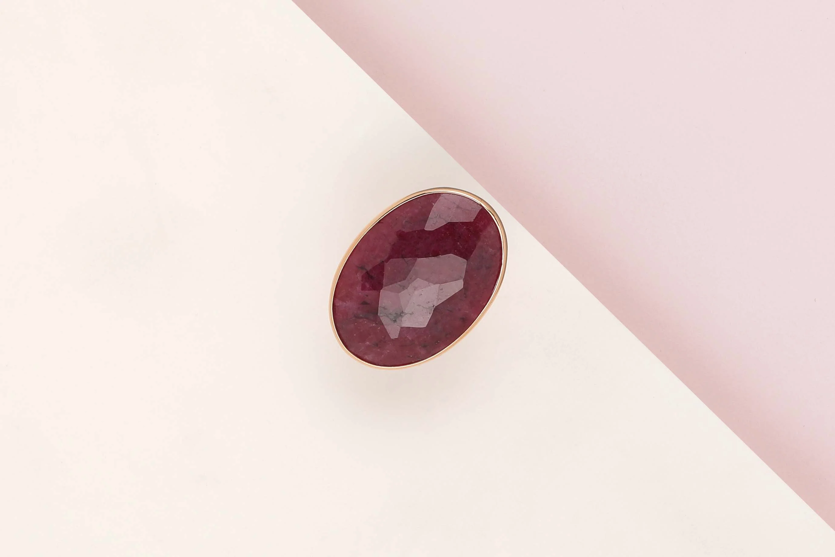 18 ct. Rose Gold Ring - Ruby - Size 54 - Image 2