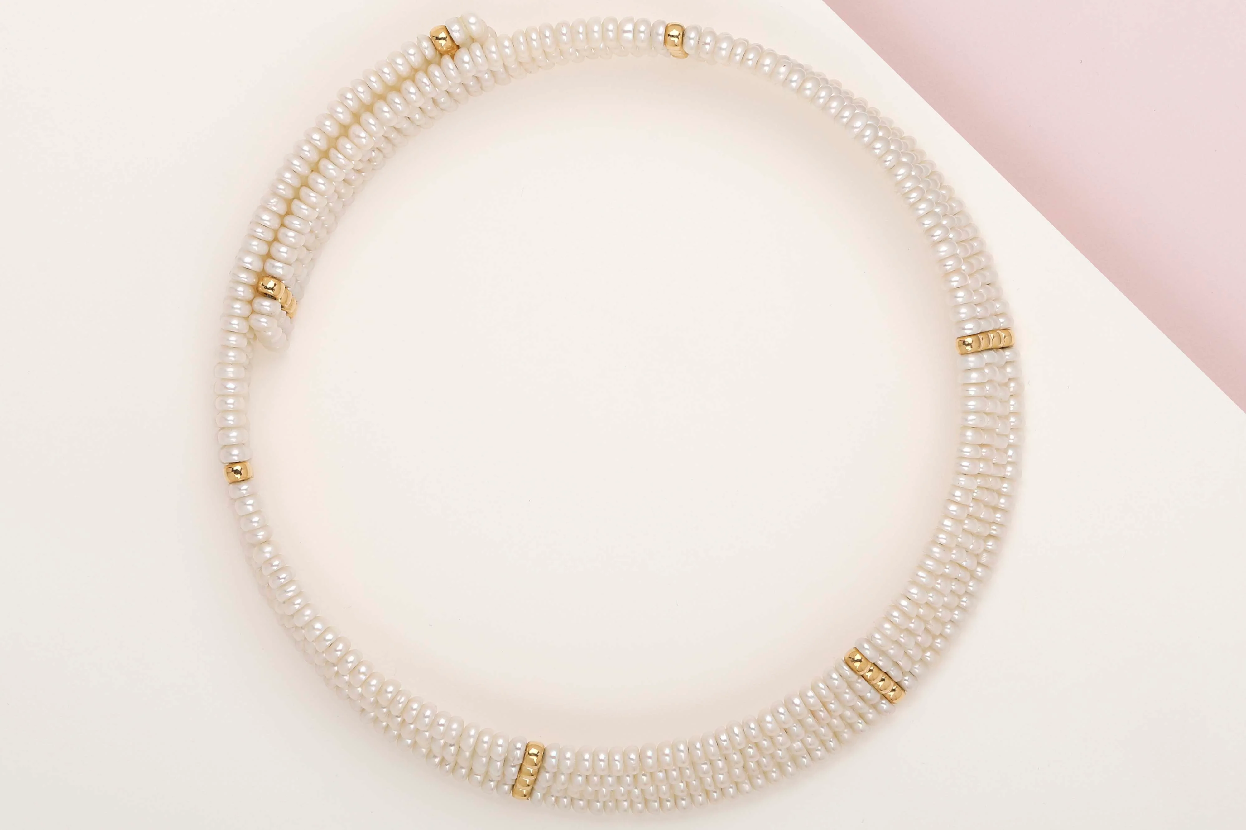 Cultured Pearl Necklace With Gold - 40 CM