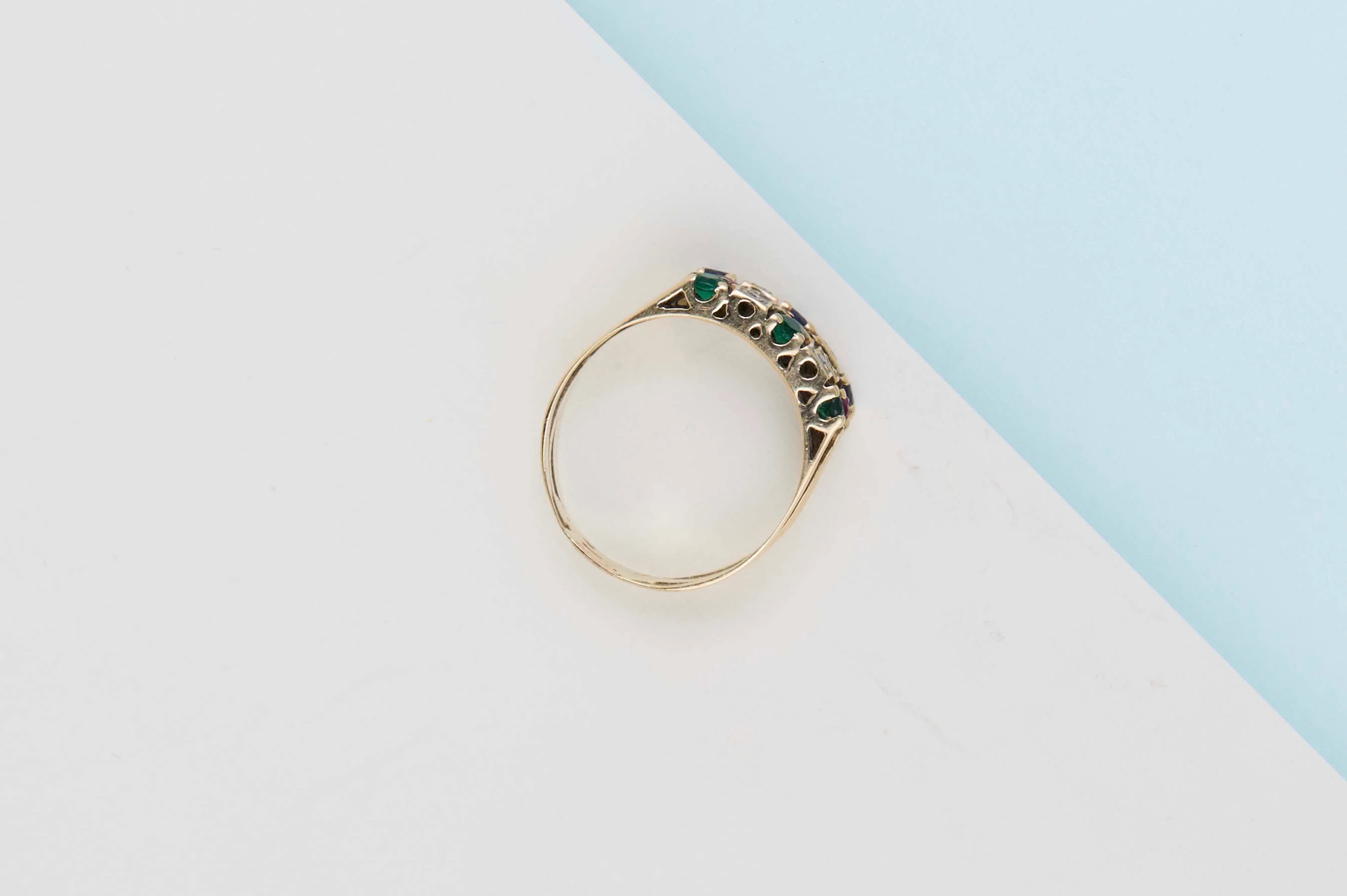 14 CT. Yellow Gold Ring - Diamond - Size 55 - Image 3