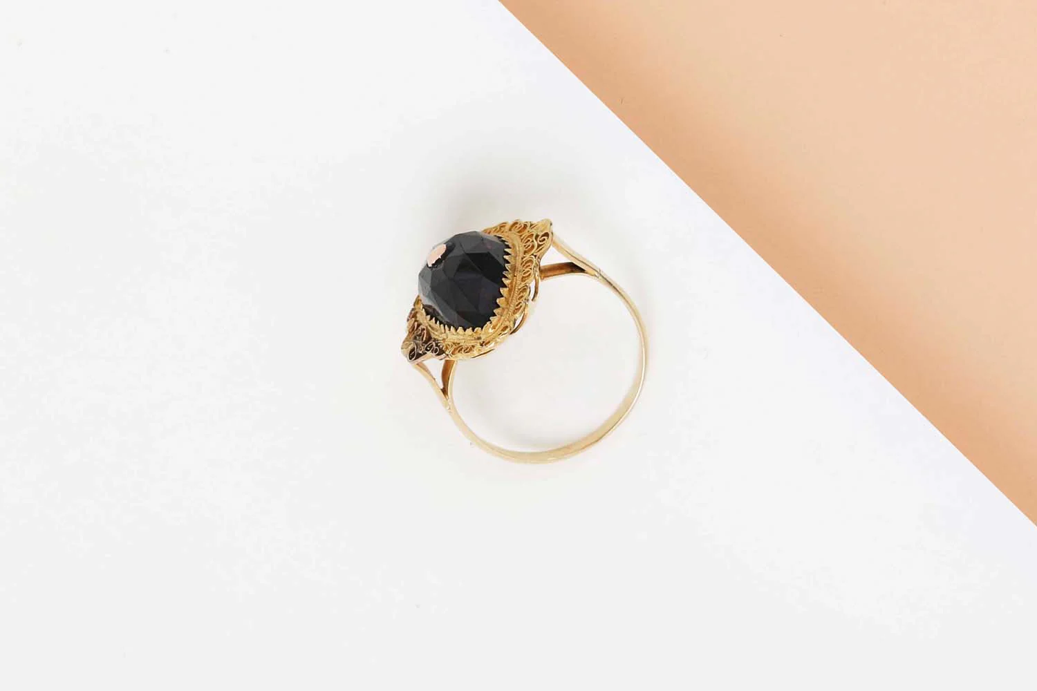 14 ct. Yellow Gold ring - Garnet - Image 3