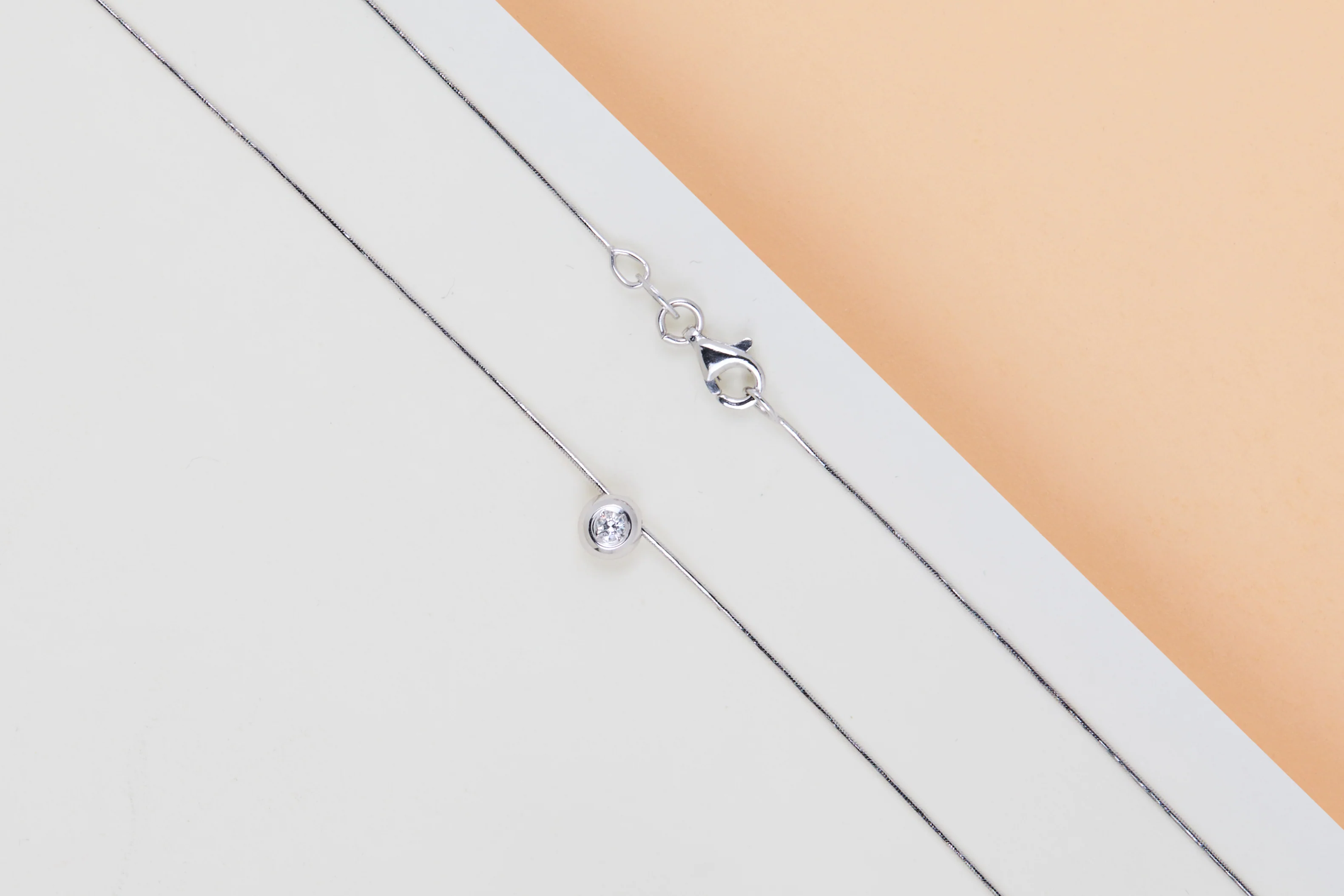 18ct. White Gold Cipollina Necklace - Diamond - 42CM