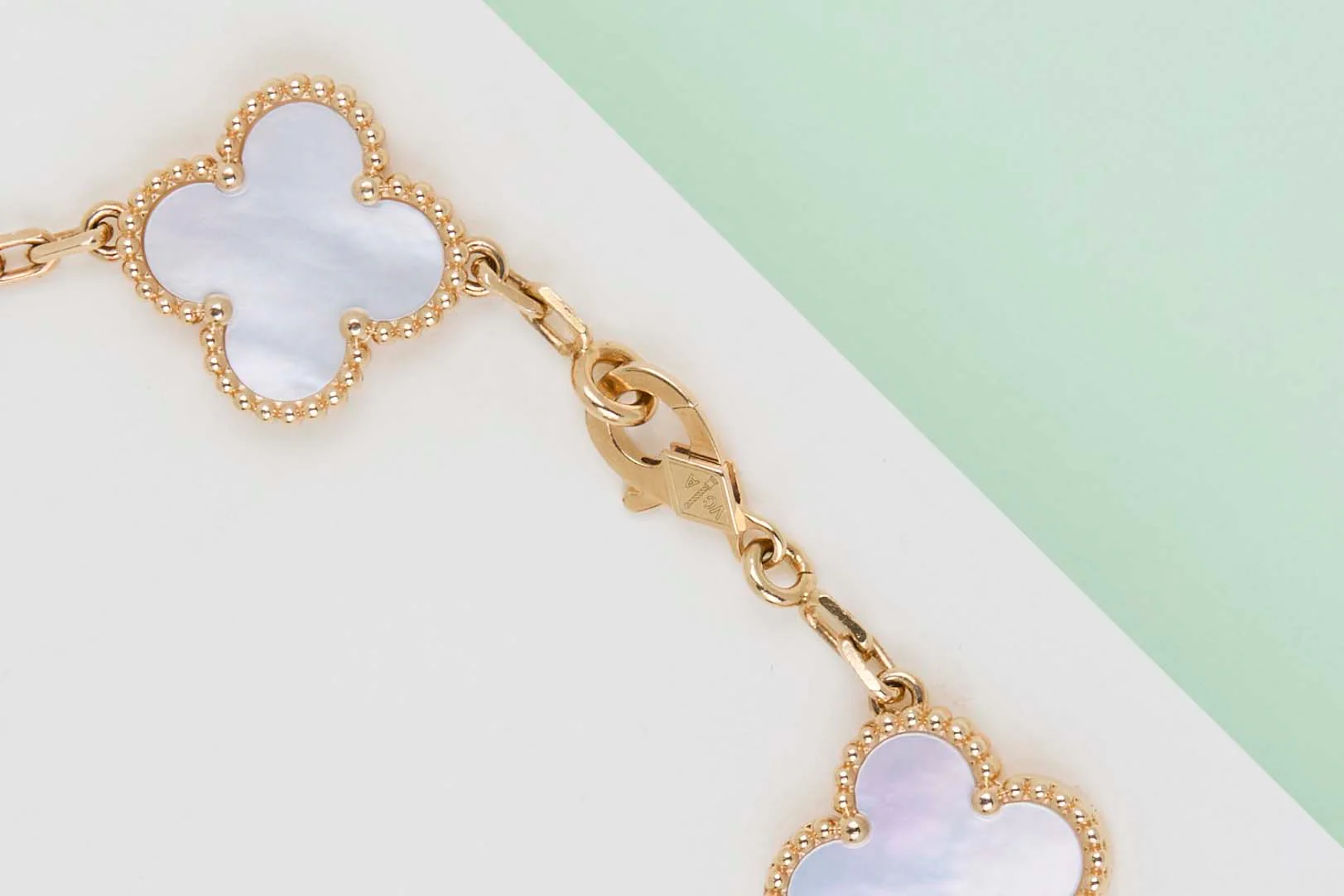 Vintage Alhambra Bracelet - 5 Motifs - Mother Of Pearl - 19,5 CM - B&P - Image 2