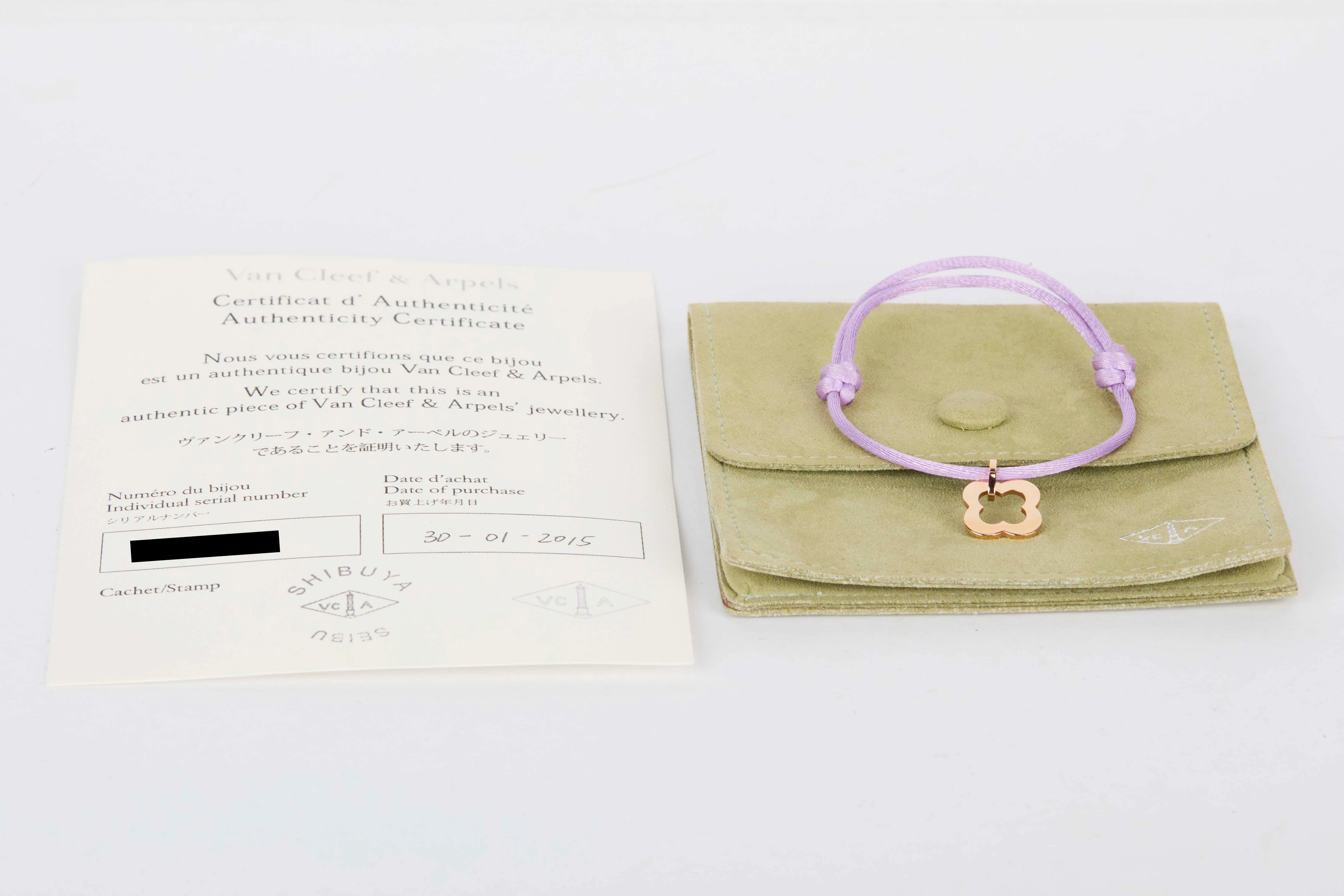 Byzantine Alhambra Cord Bracelet - Rose Gold - Pouch & Papers - Image 4