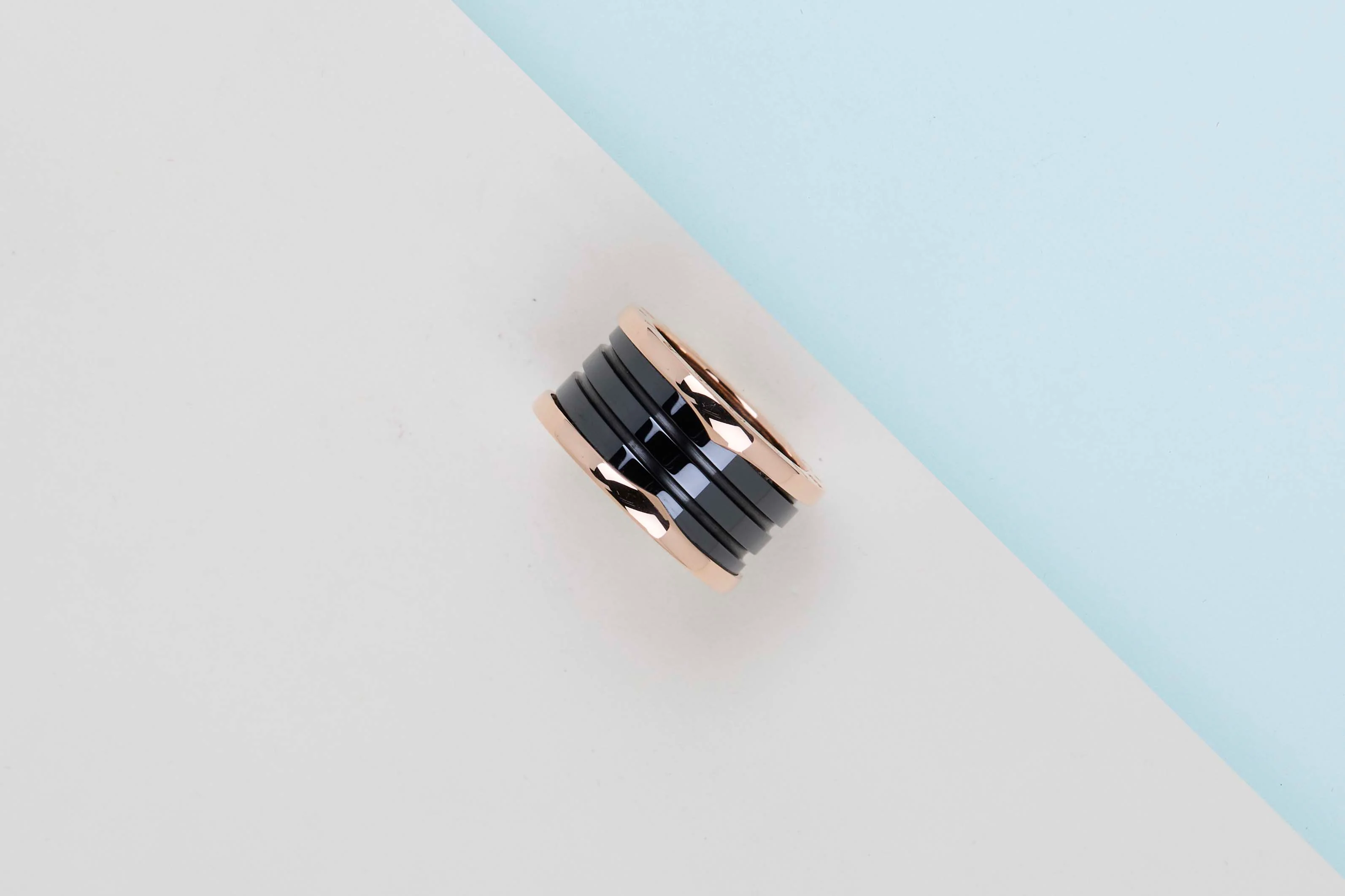 B.Zero 1 Four Band Ring - Size 54 - Rose Gold & Ceramic - B - Image 2
