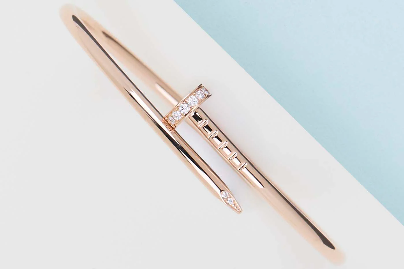 Juste Un Clou Bracelet Small - Rose Gold & Diamonds - Size 15 - B&P