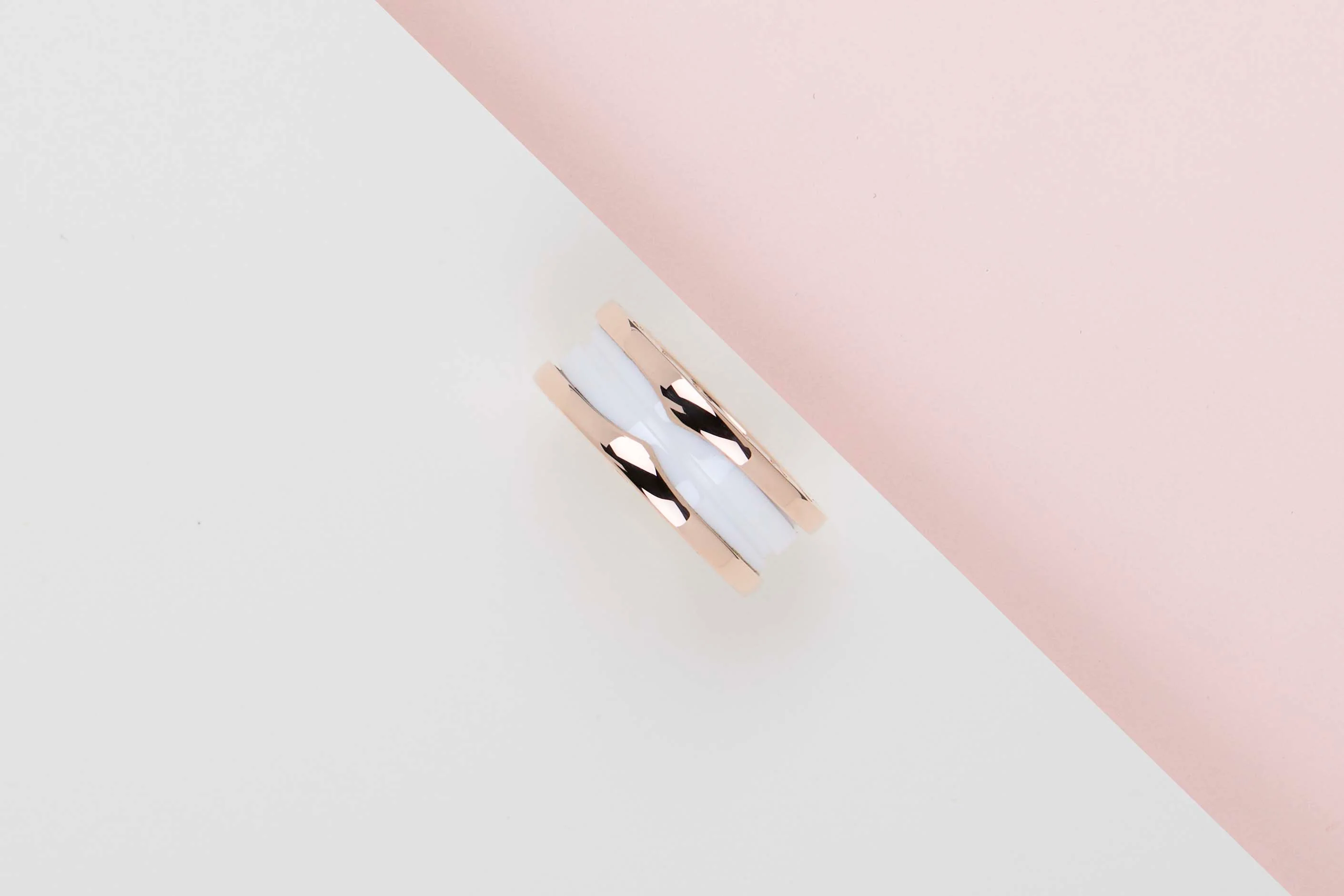 B.Zero 1 Two-Band Ring - Rose Gold & Ceramic - Size 53 - B - Image 2