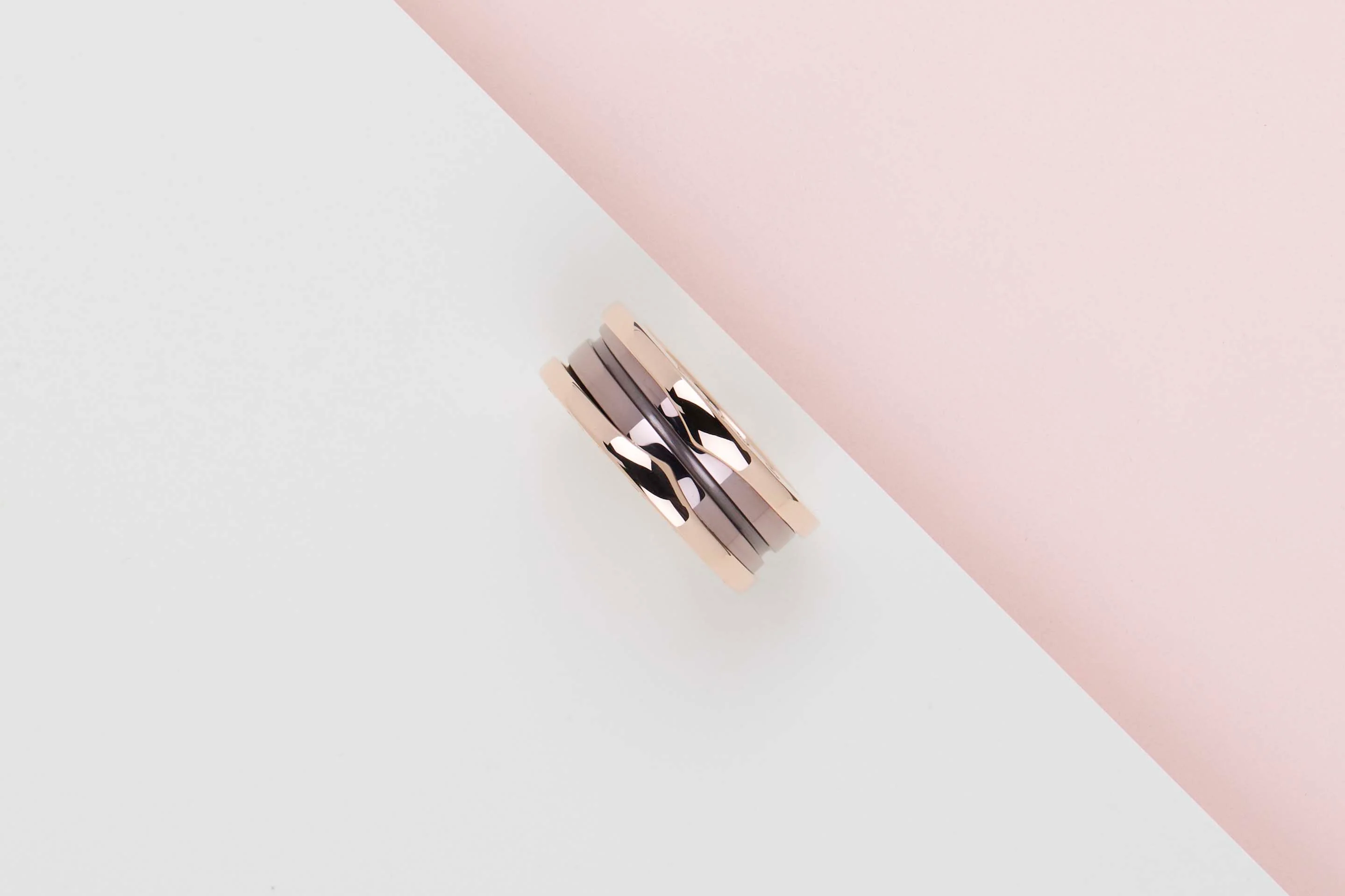 B.Zero 1 Two Band Ring - Rose Gold & Cermet - Roma Edition - Size 53 - B - Image 2