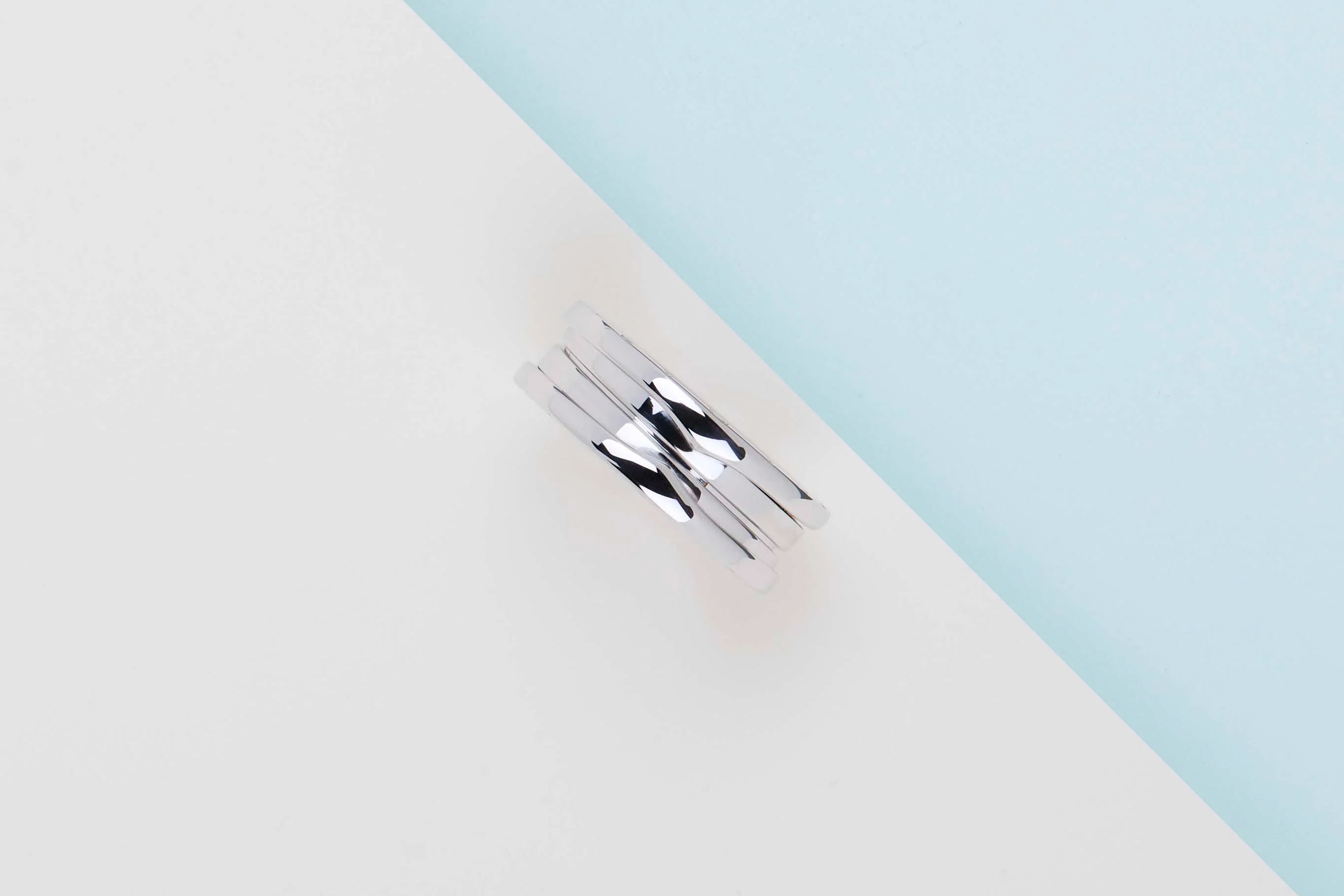 B.Zero 1 Two Band Ring - White Gold - Size 57 - B - Image 2