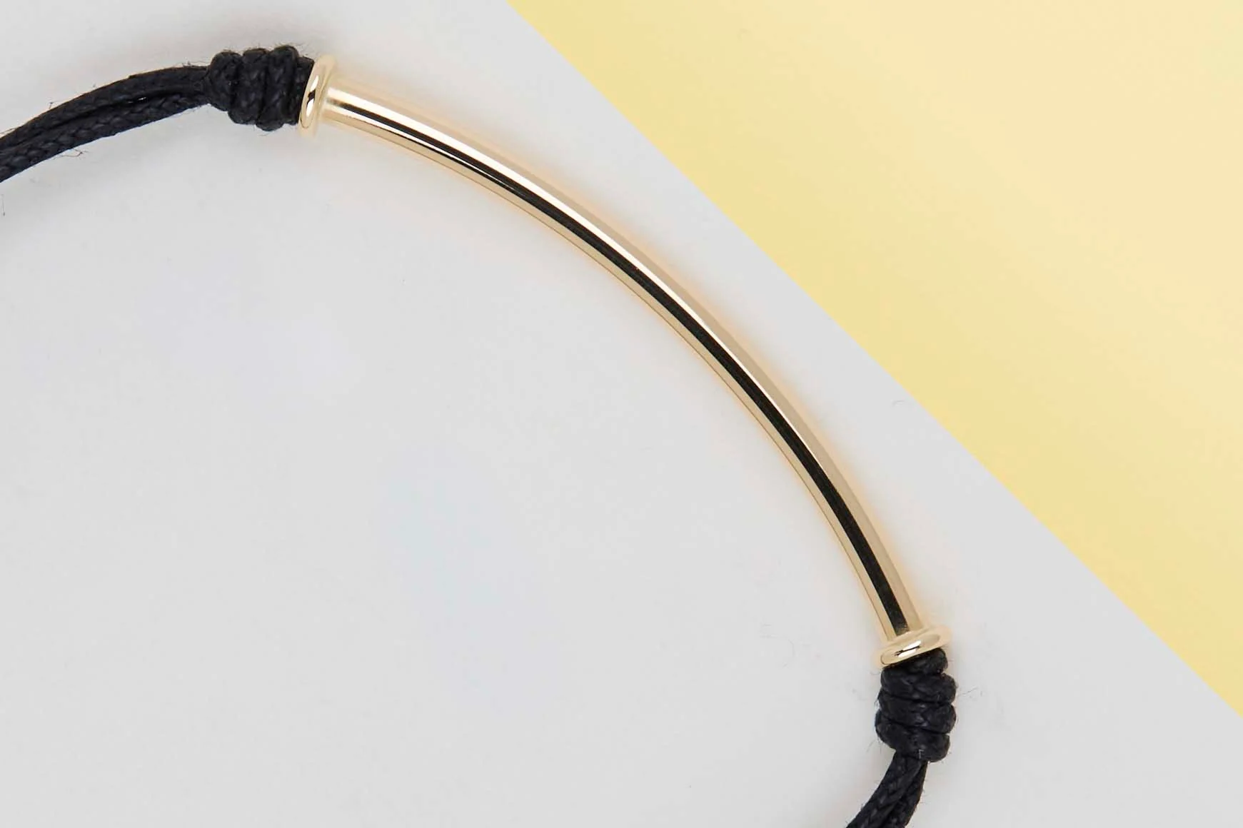 Bracelet with Hollow Tubed Bar - Yellow Gold - Image 2