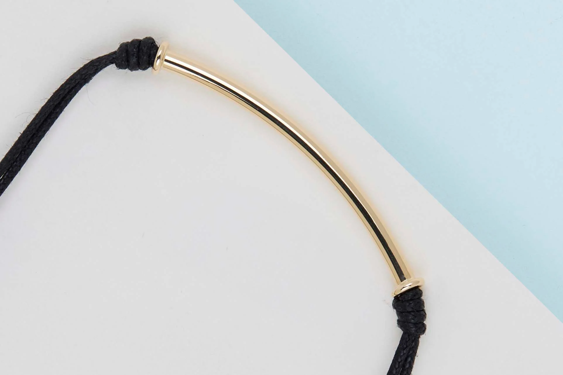 Bracelet with Hollow Tubed Bar - Yellow Gold - Image 2