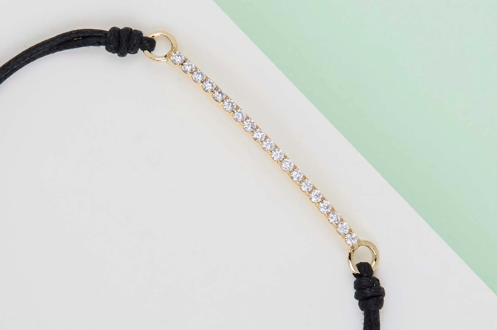 Cord Bracelet - Yellow Gold & Diamonds - Image 2