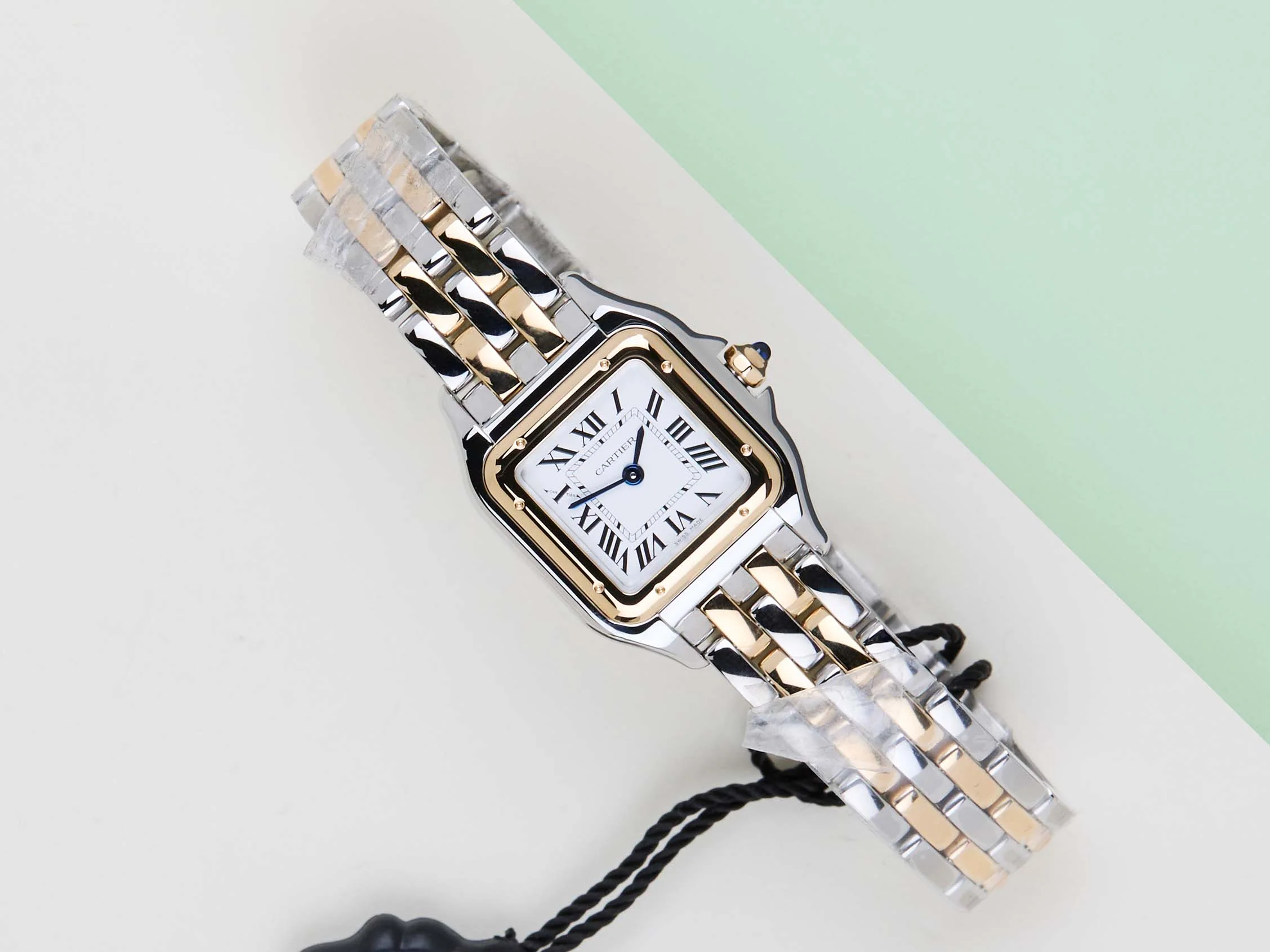 Panthère Small 'Yellow Gold and Steel - White Roman Dial'