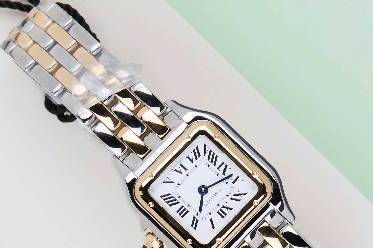 Panthère Small 'Yellow Gold and Steel - White Roman Dial' - Image 4