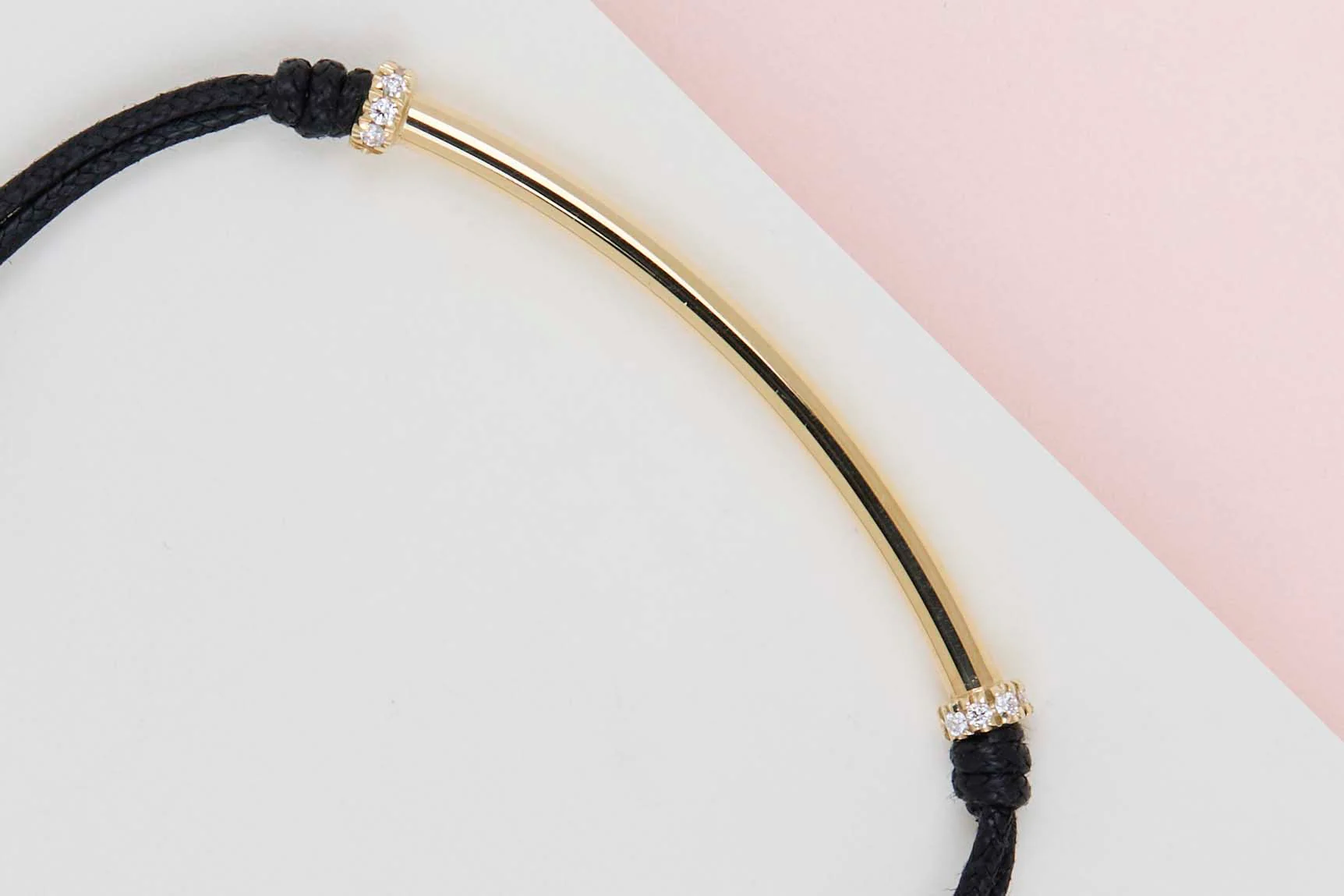 Cord Bracelet - Yellow Gold & Diamonds - Image 2