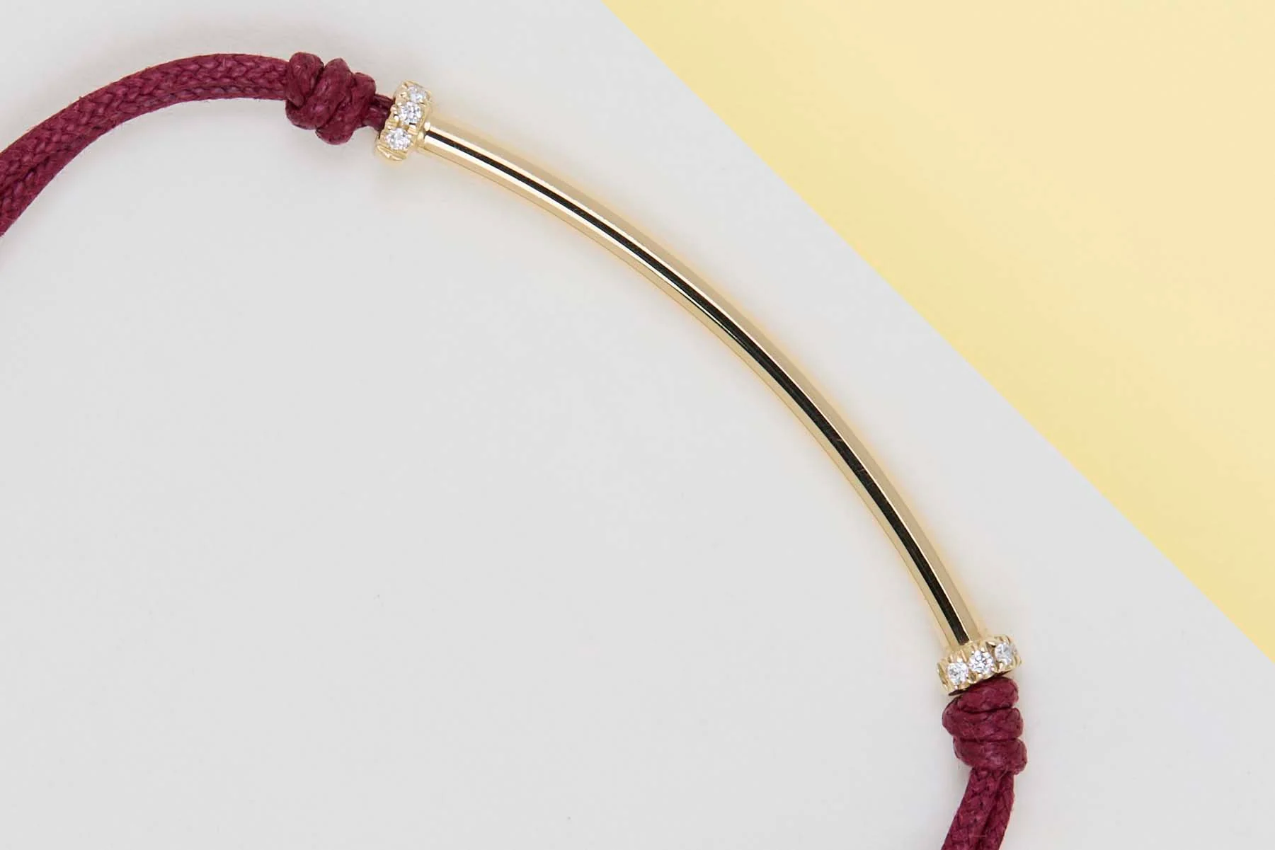 Cord Bracelet - Yellow Gold & Diamonds - Image 2