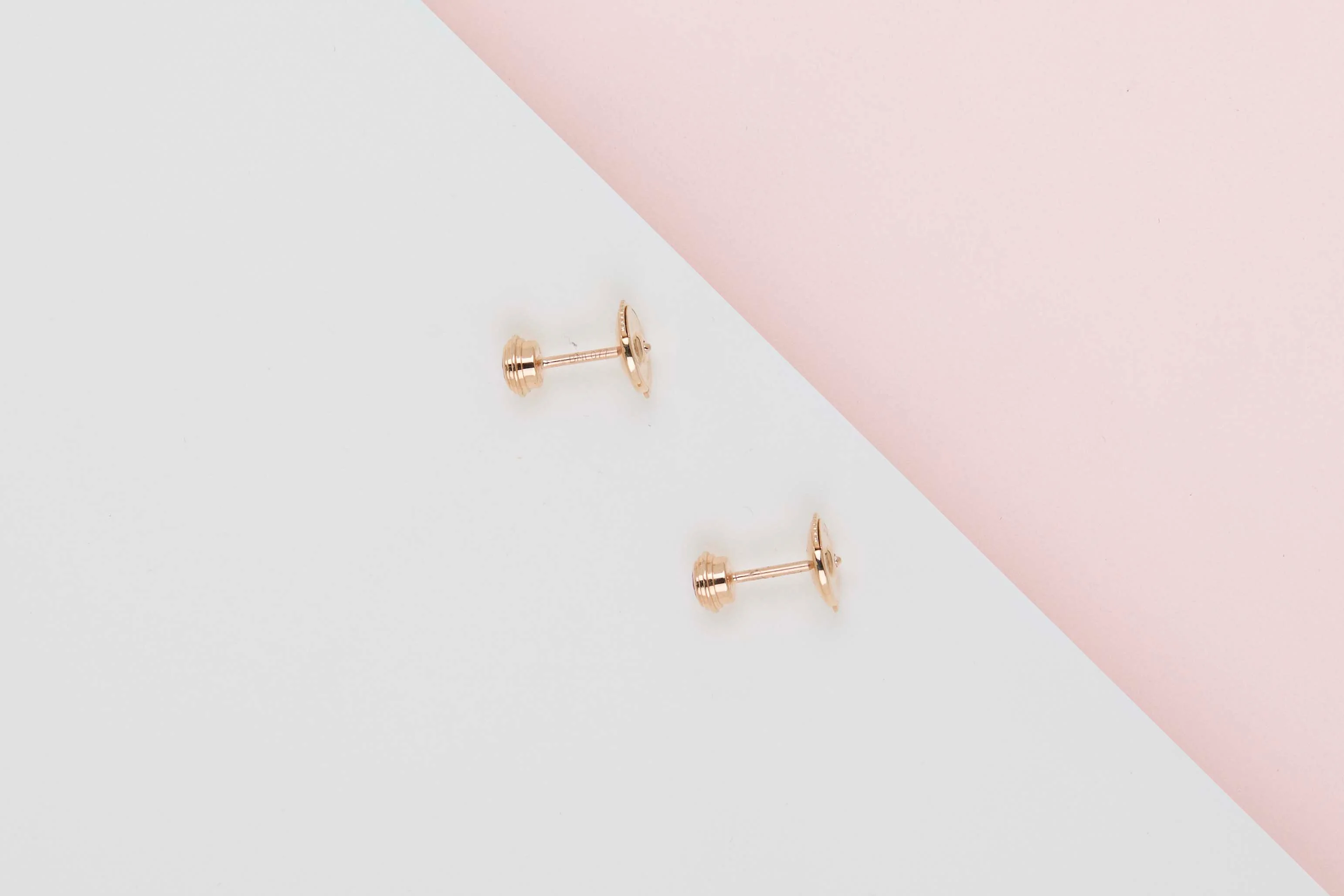 D'Amour Earstuds - Rose Gold & Rose Sapphire - Pouch & Papers - Image 3
