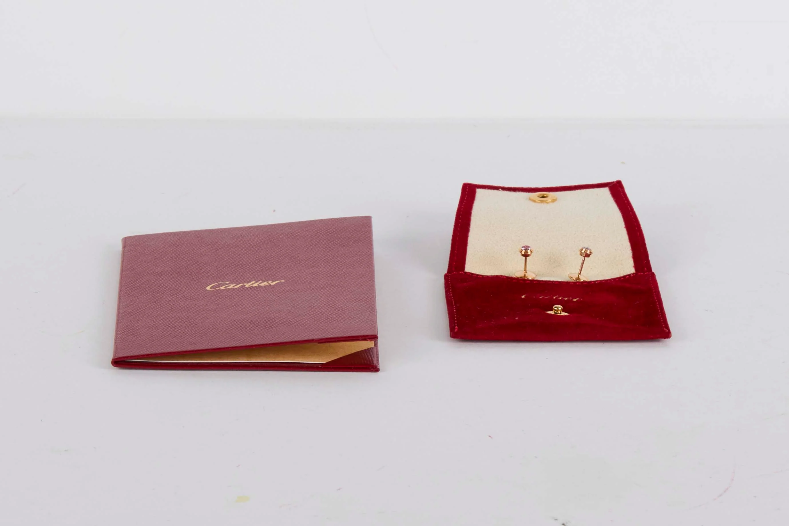 D'Amour Earstuds - Rose Gold & Rose Sapphire - Pouch & Papers - Image 5