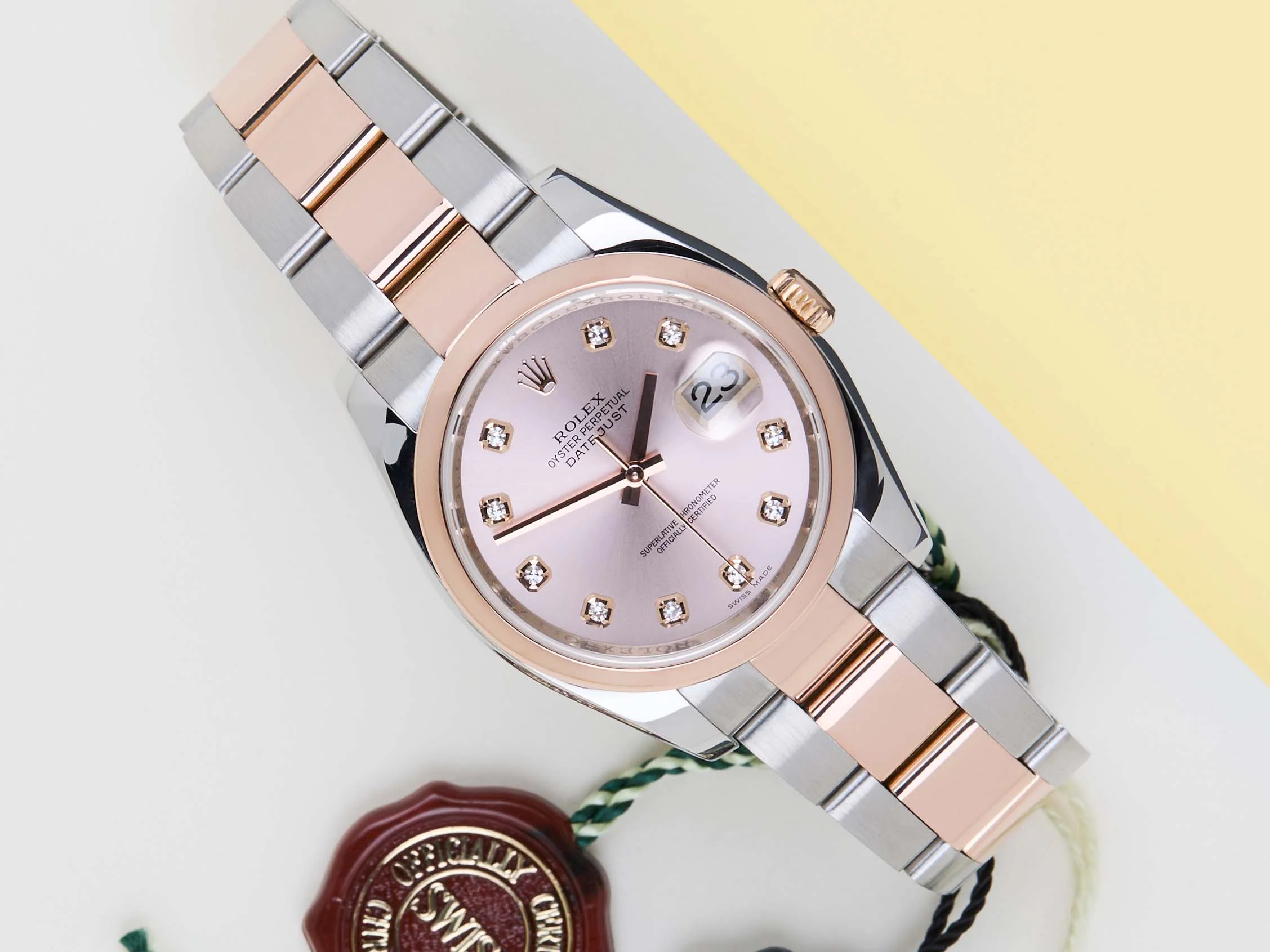 Datejust 36 Everose/Steel 'Pink Diamond Dial - Oyster'