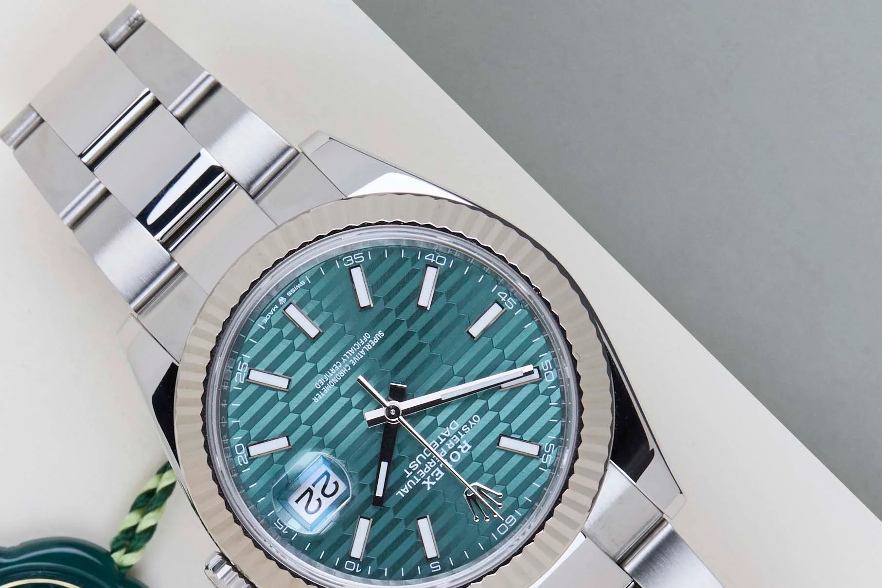 Datejust 41 ' Mint Green Fluted Motif Dial - Oyster' - Image 4