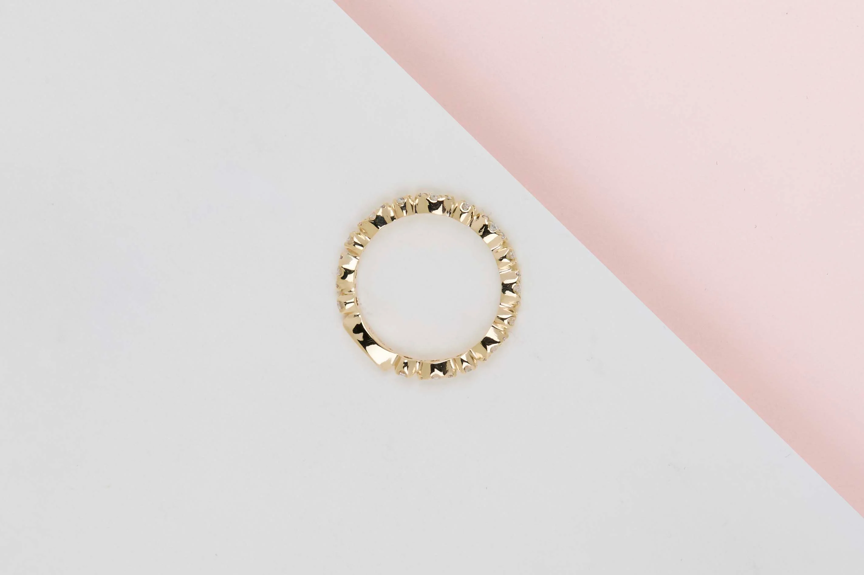 Eternity Ring - Yellow Gold & Diamonds - Size 53 - Image 3