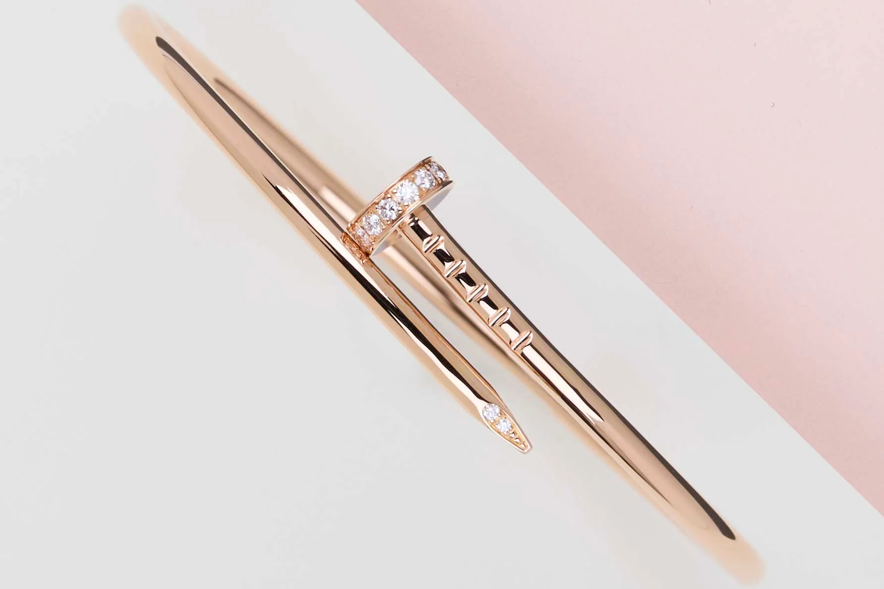 Juste Un Clou Bracelet Small - Rose Gold & Diamonds - Size 15 - B&P