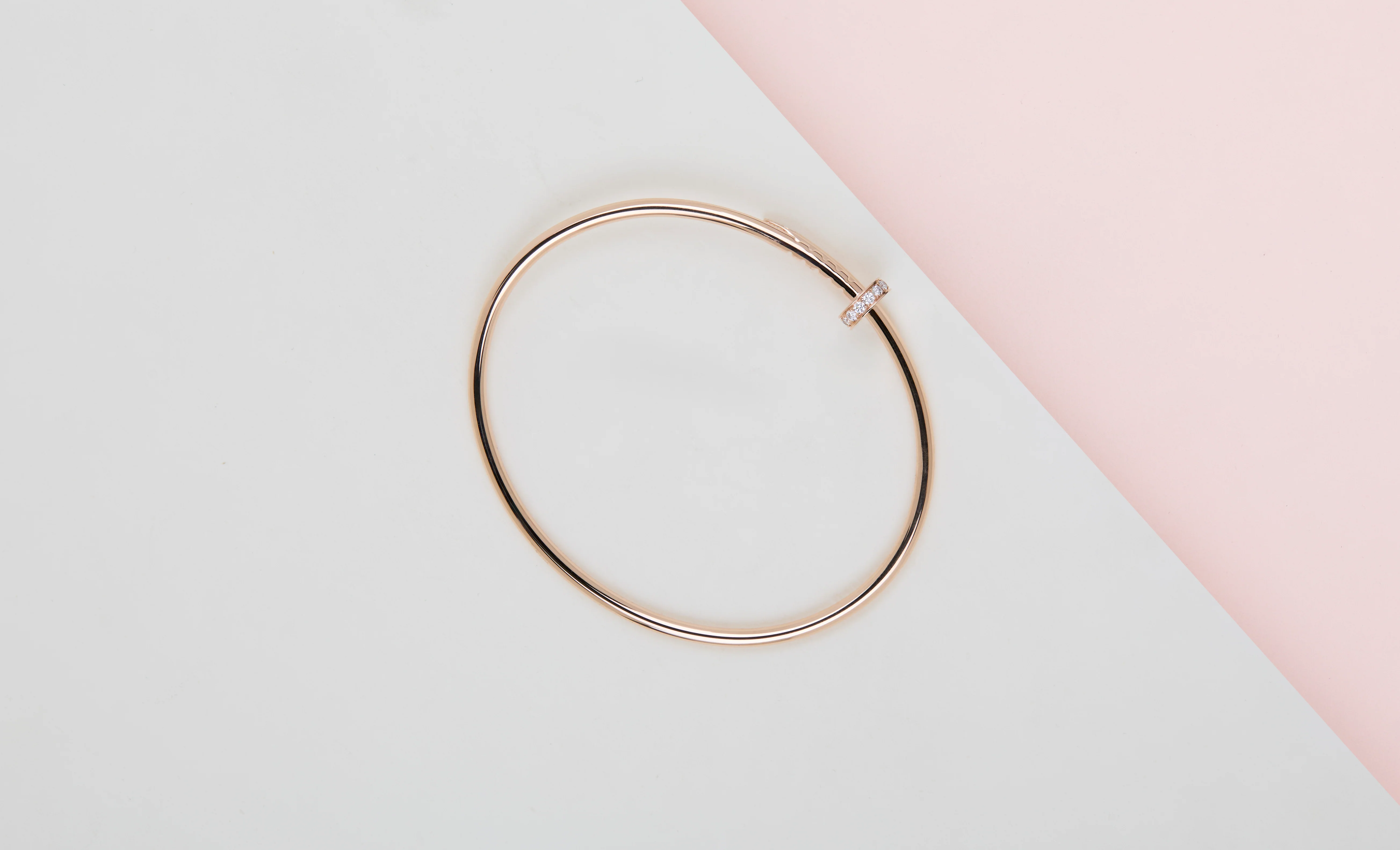 Juste Un Clou Bracelet Small - Rose Gold & Diamonds - Size 17 - B&P - Image 3
