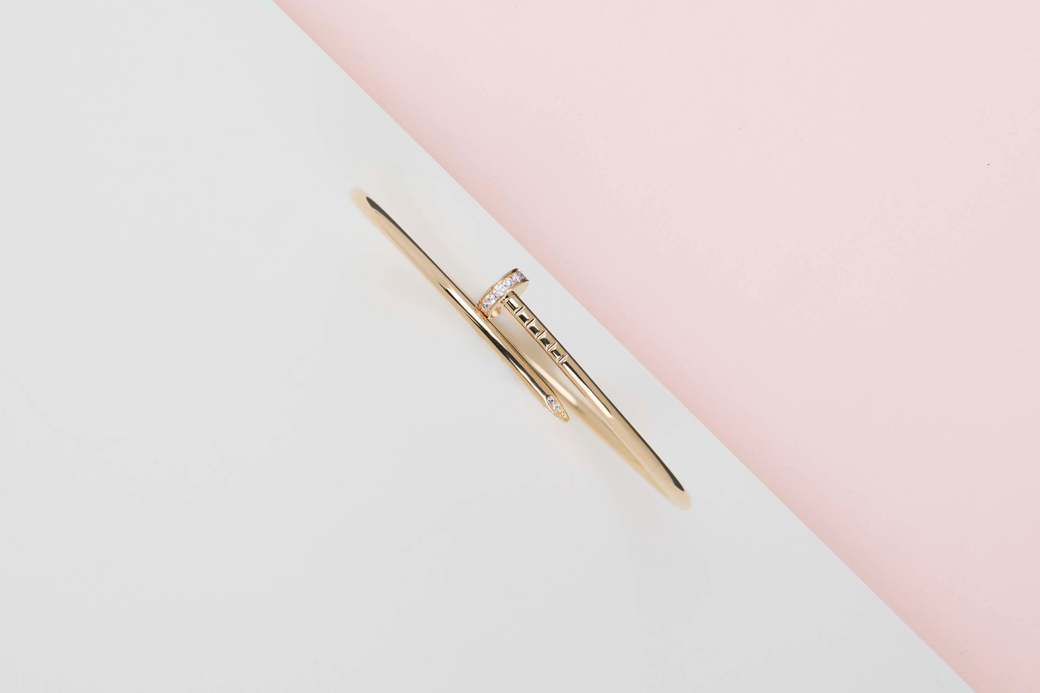 Juste Un Clou Bracelet Small - Yellow Gold & Diamonds - Size 17 - B&P - Image 2