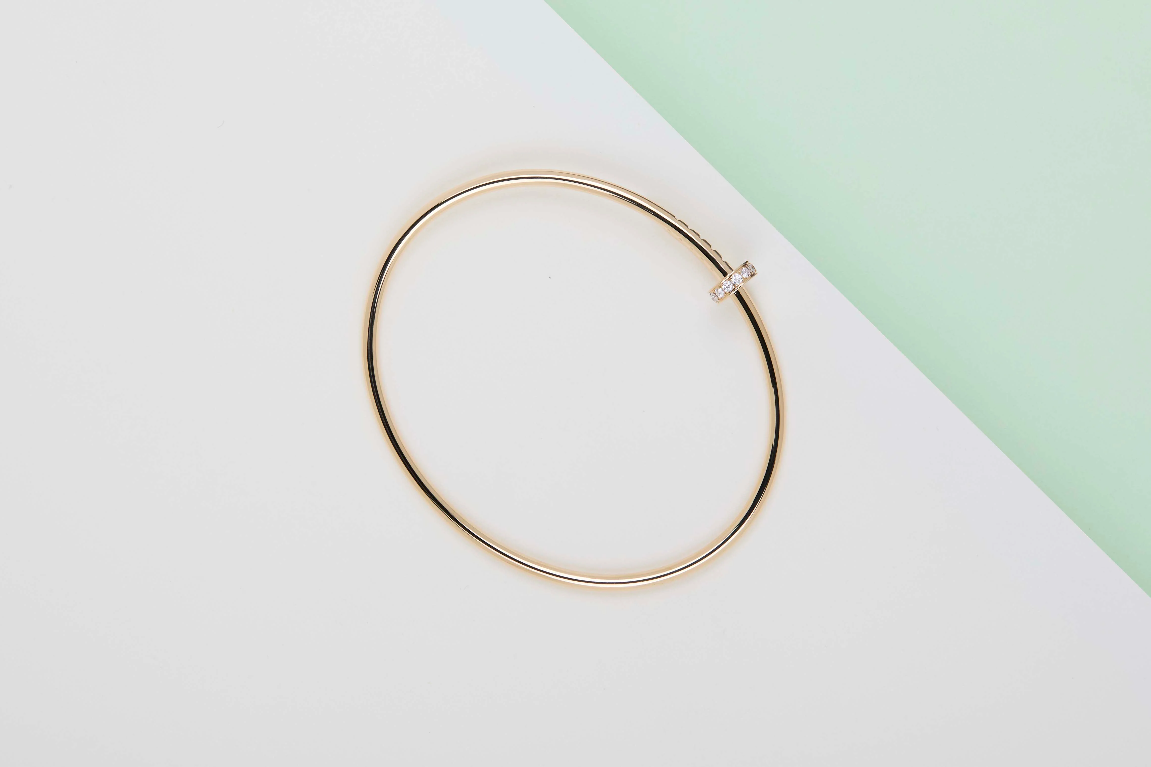 Juste Un Clou Bracelet Small - Yellow Gold & Diamonds - Size 17 - B&P - Image 3