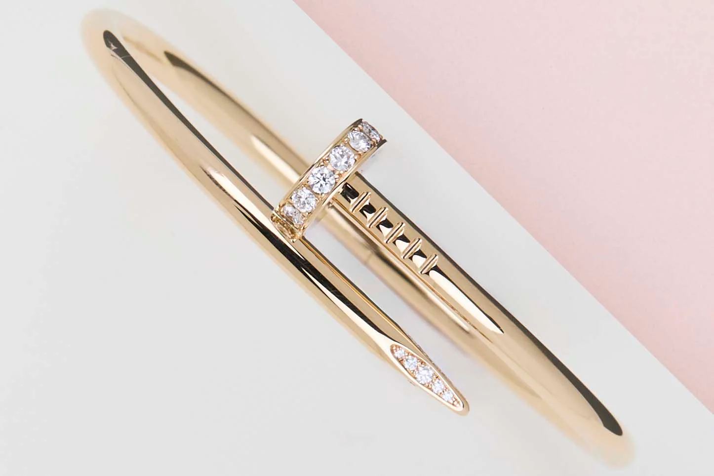 Juste Un Clou Bracelet - Yellow Gold & Diamonds - Size 16 - B&P
