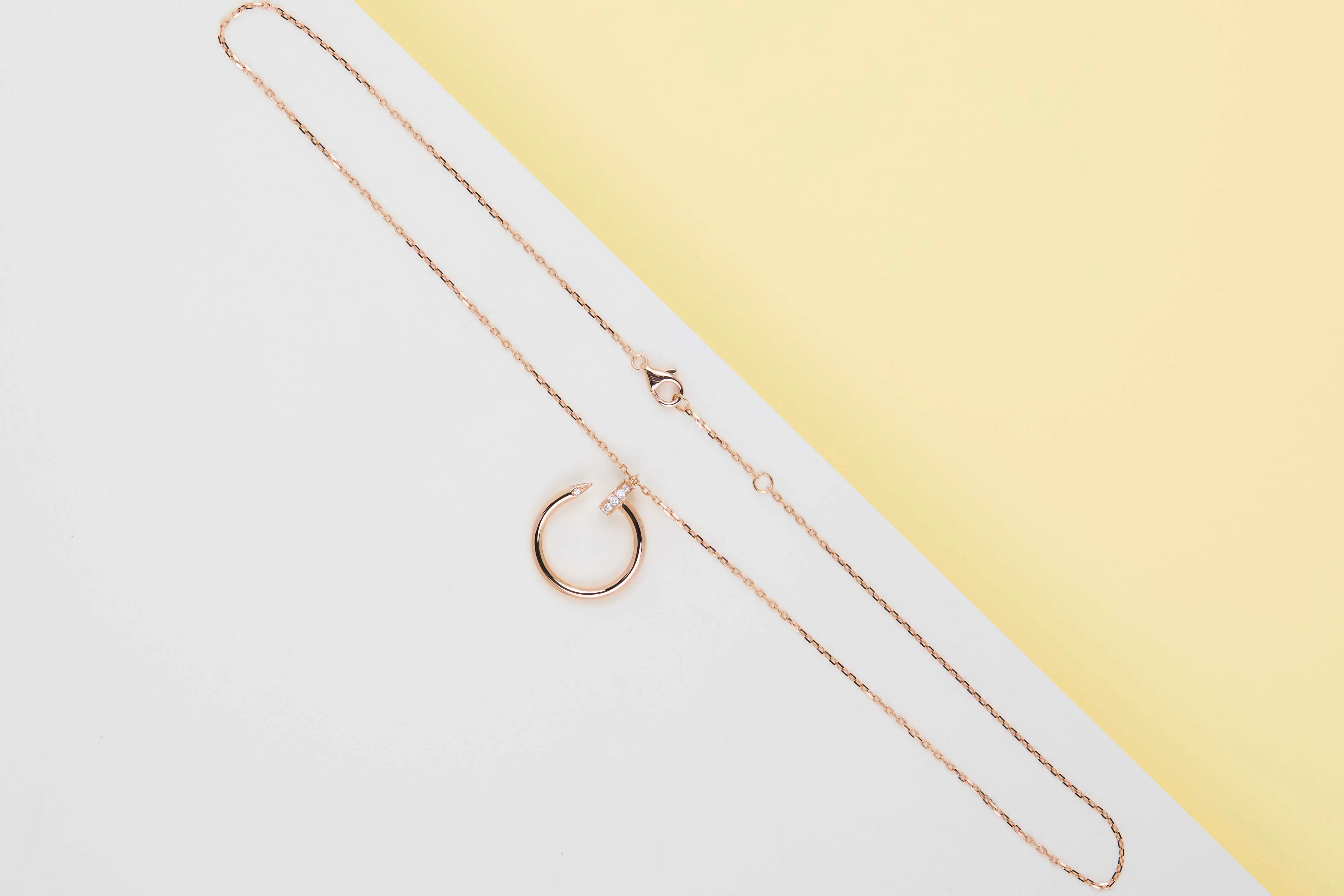 Juste un Clou Necklace - Rose Gold & Diamonds - 41 CM - B&P - Image 2