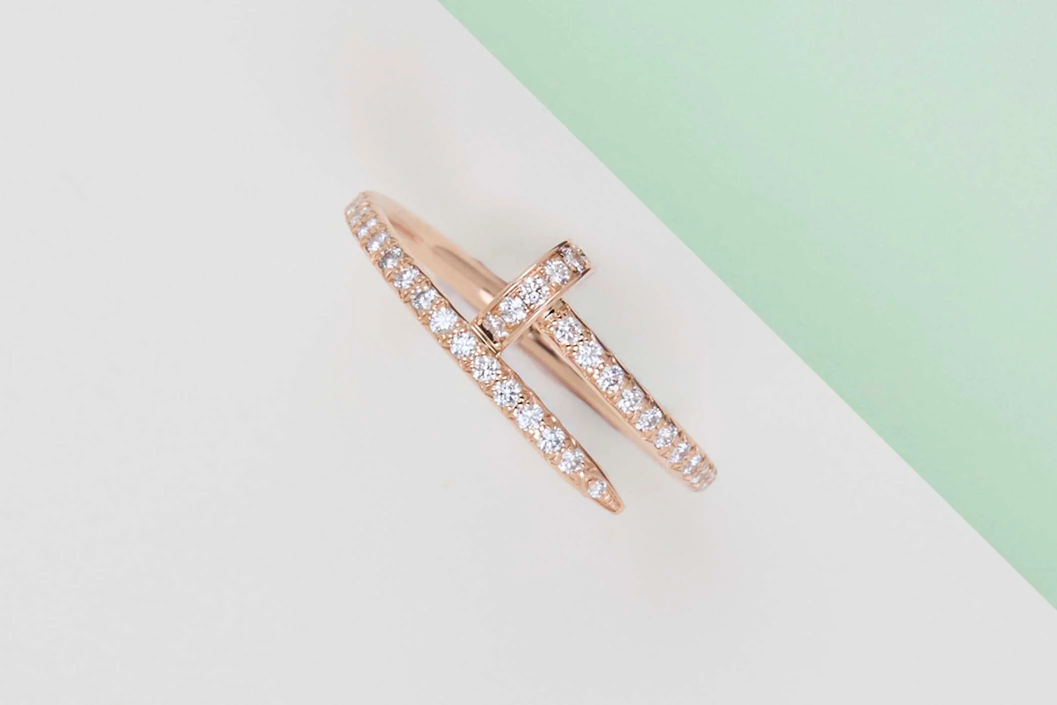 Juste Un Clou Ring Small - Rose Gold & Diamonds - Size 52 - B&P