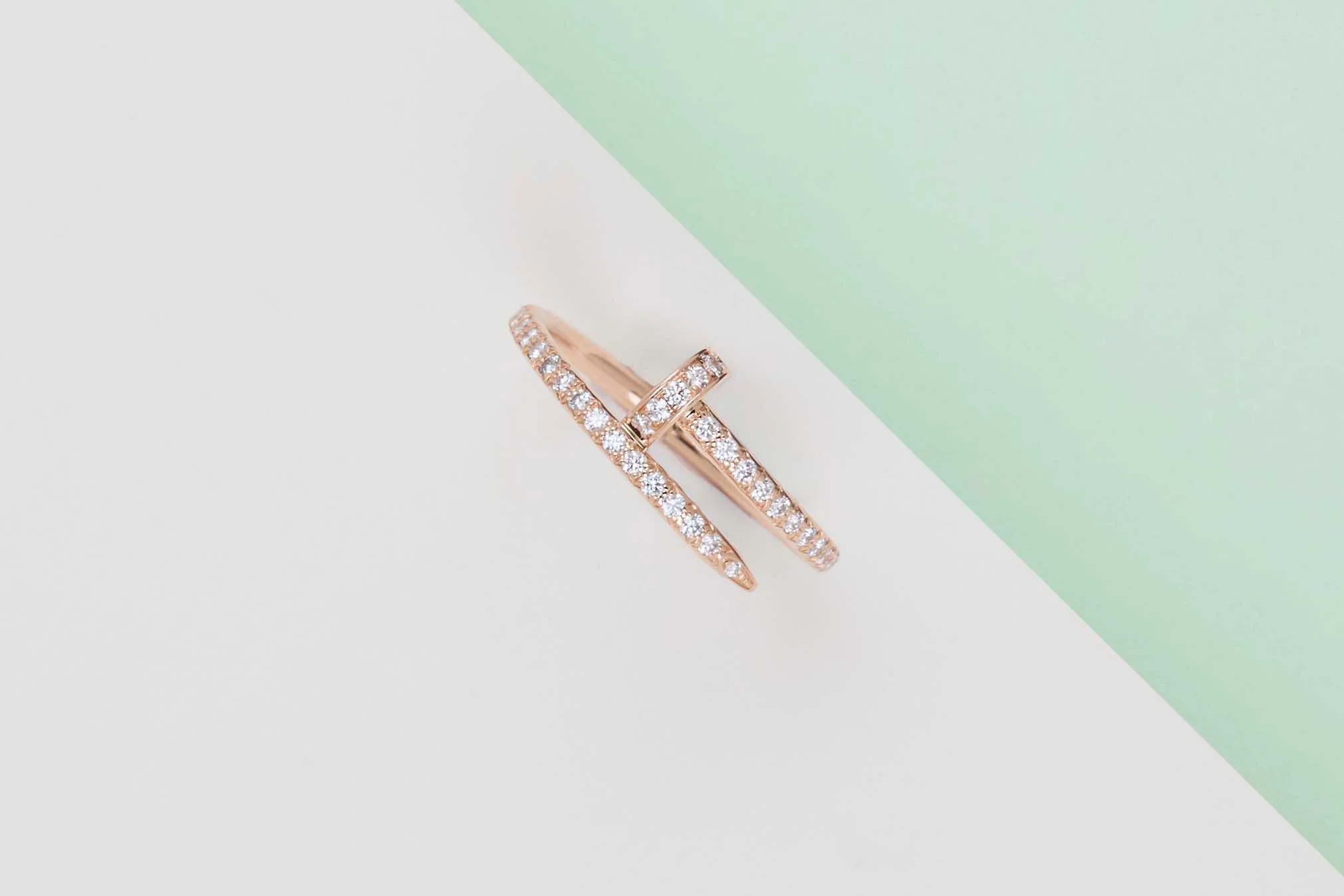 Juste Un Clou Ring Small - Rose Gold & Diamonds - Size 52 - B&P - Image 2