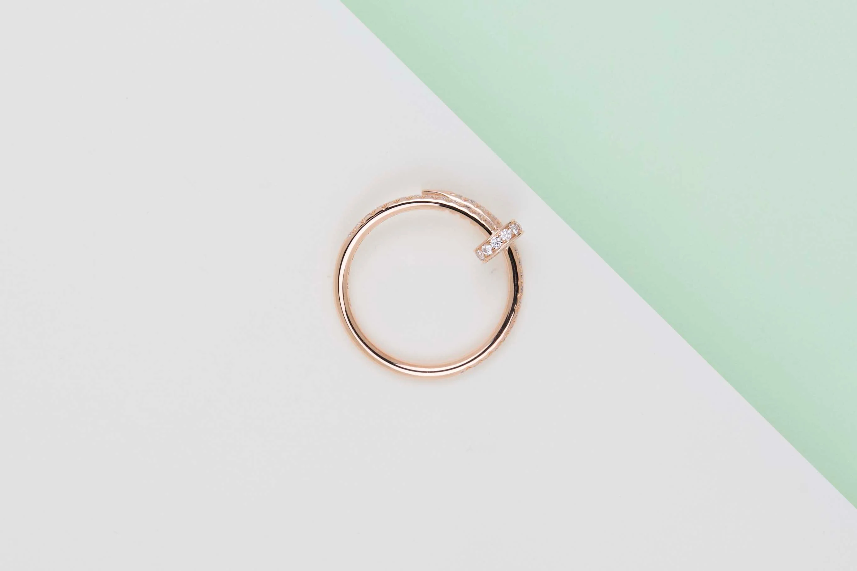 Juste Un Clou Ring Small - Rose Gold & Diamonds - Size 52 - B&P - Image 3