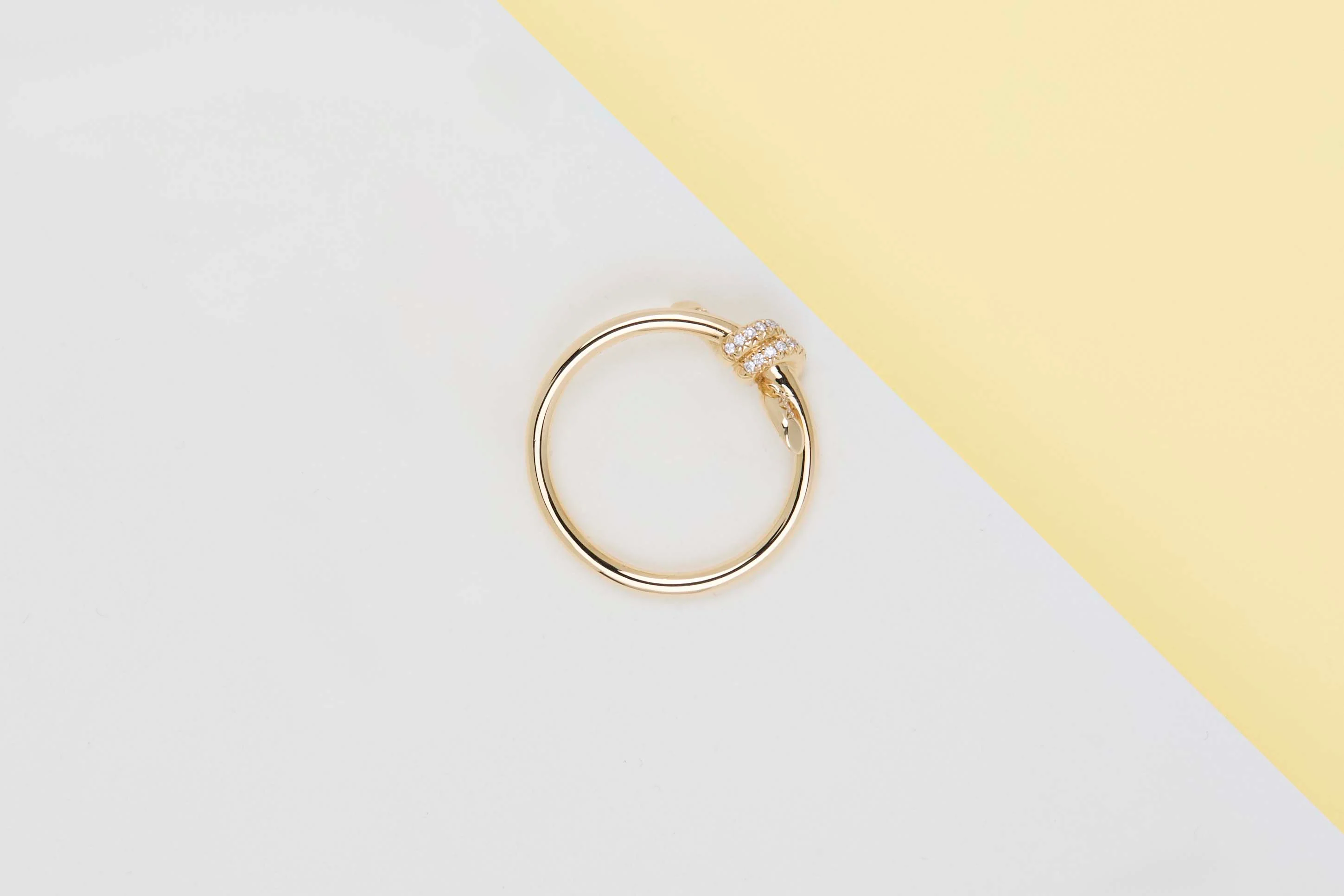 Knot Ring - Yellow Gold & Diamonds - Size 53 - B - Image 3