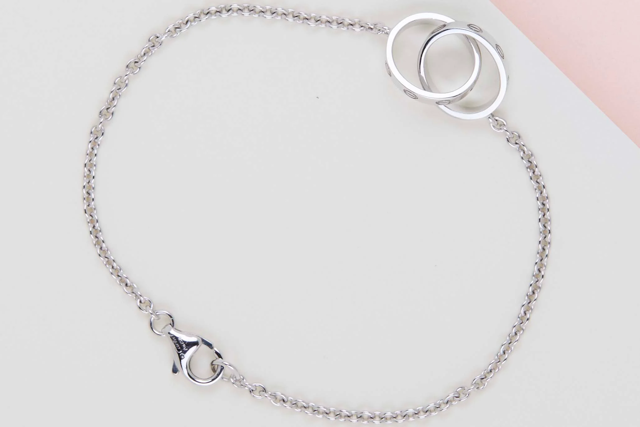 Love Bracelet, On Chain - White Gold - 16-18 CM - B&P