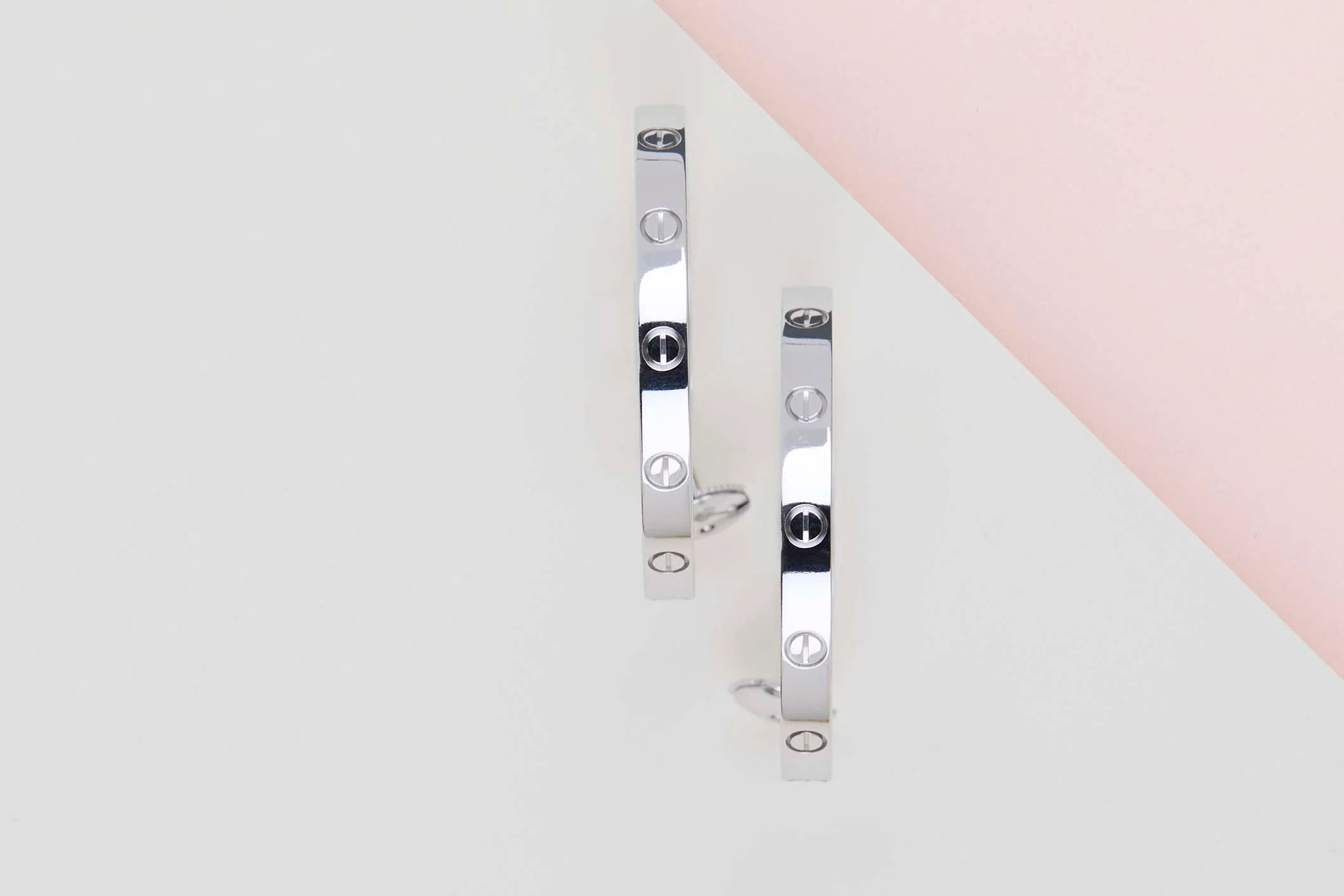 Love Hoop Earings Large - White Gold - B&P
